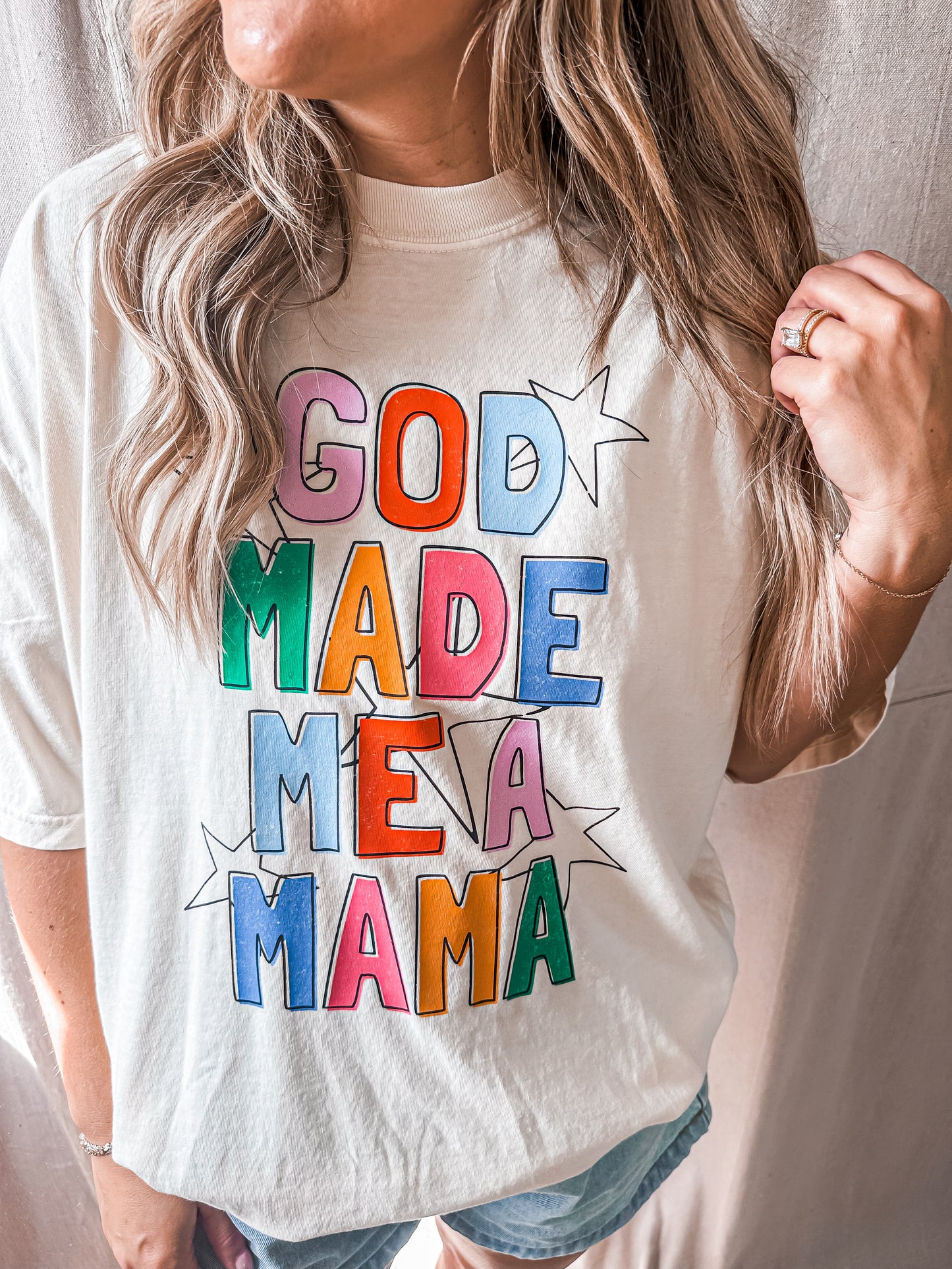 God Made Me a Mama Tee – Ivory Comfort Colors
