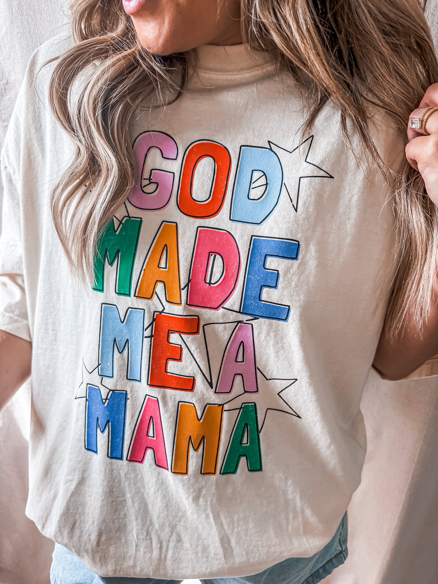 God Made Me a Mama Tee – Ivory Comfort Colors