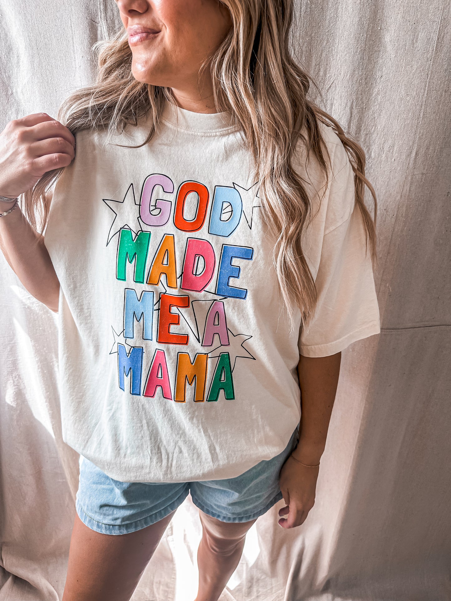 God Made Me a Mama Tee – Ivory Comfort Colors