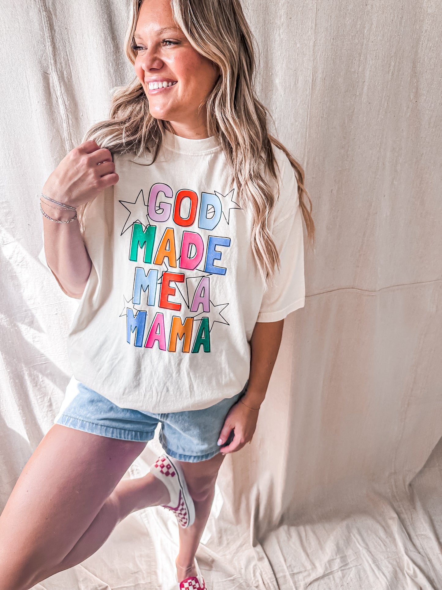 God Made Me a Mama Tee – Ivory Comfort Colors