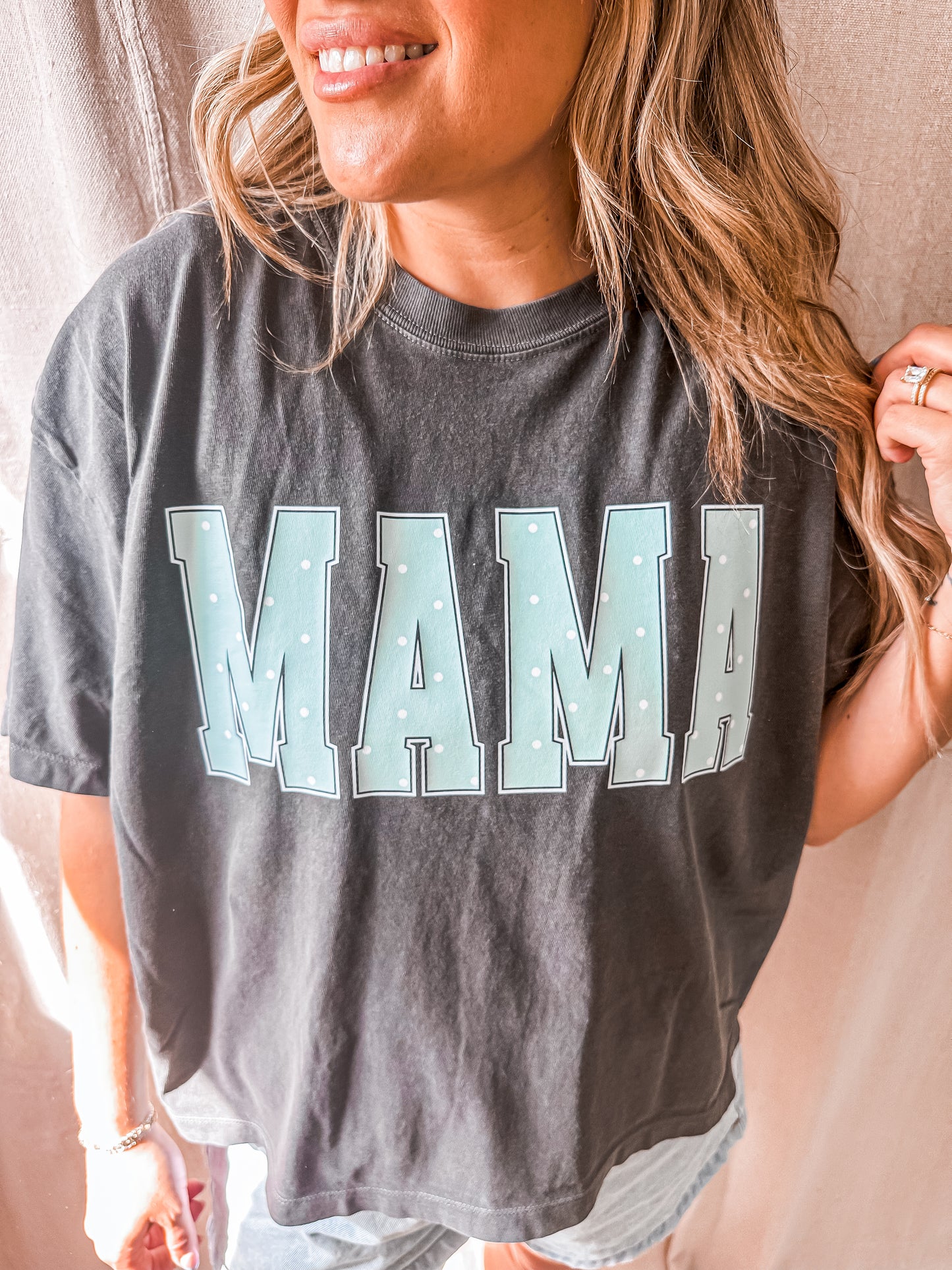 Mama Varsity Crop Tee – Pepper Comfort Colors