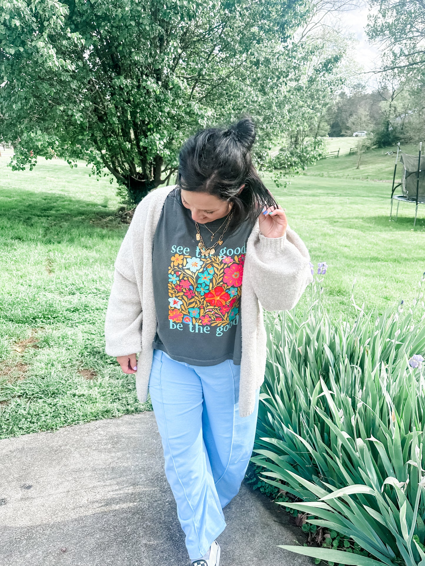 See the Good Be the Good Floral - Pepper Crop Tee