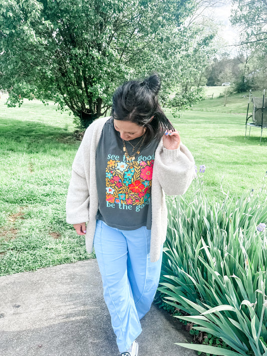 See the Good Be the Good Floral - Pepper Crop Tee