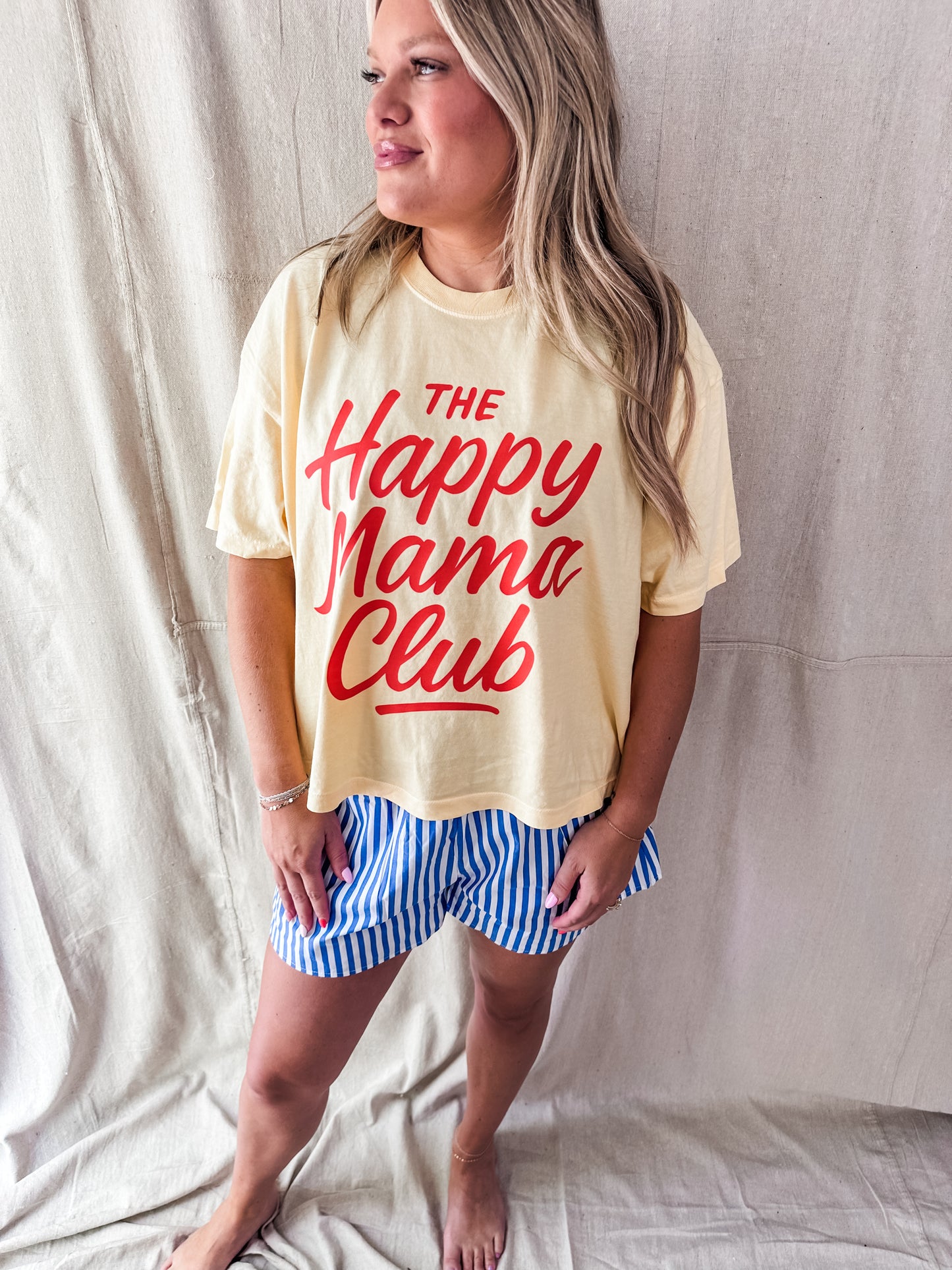 The Happy Mama Club Crop Tee – Butter Comfort Colors