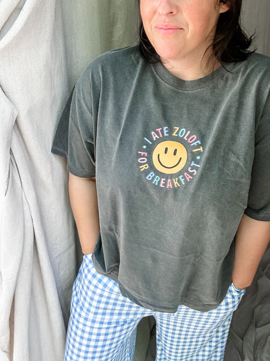 I ate Zoloft For Breakfast Crop Tee