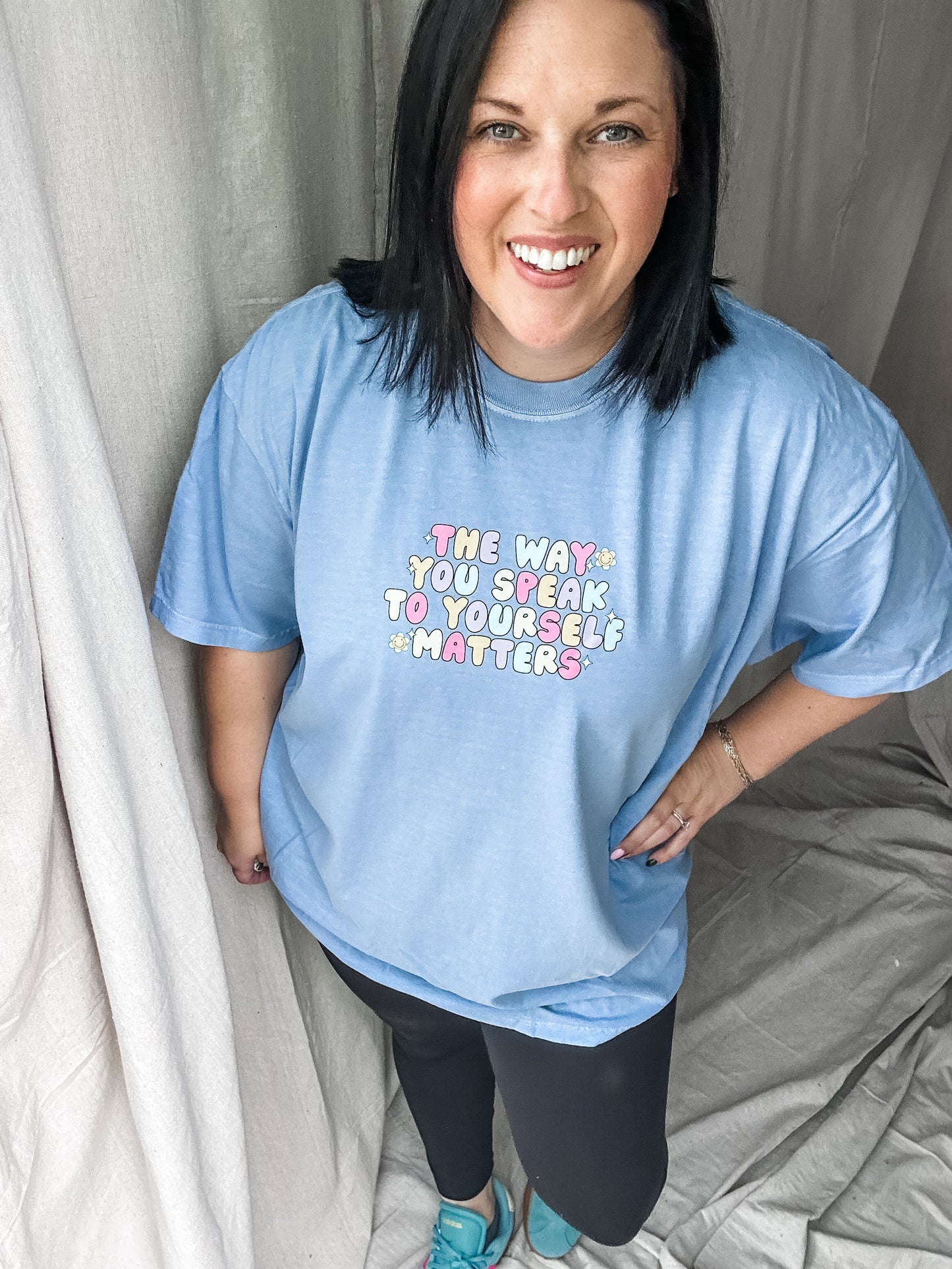 The Way You Speak to Yourself Matters Graphic Tee – Blue Comfort Colors Shirt
