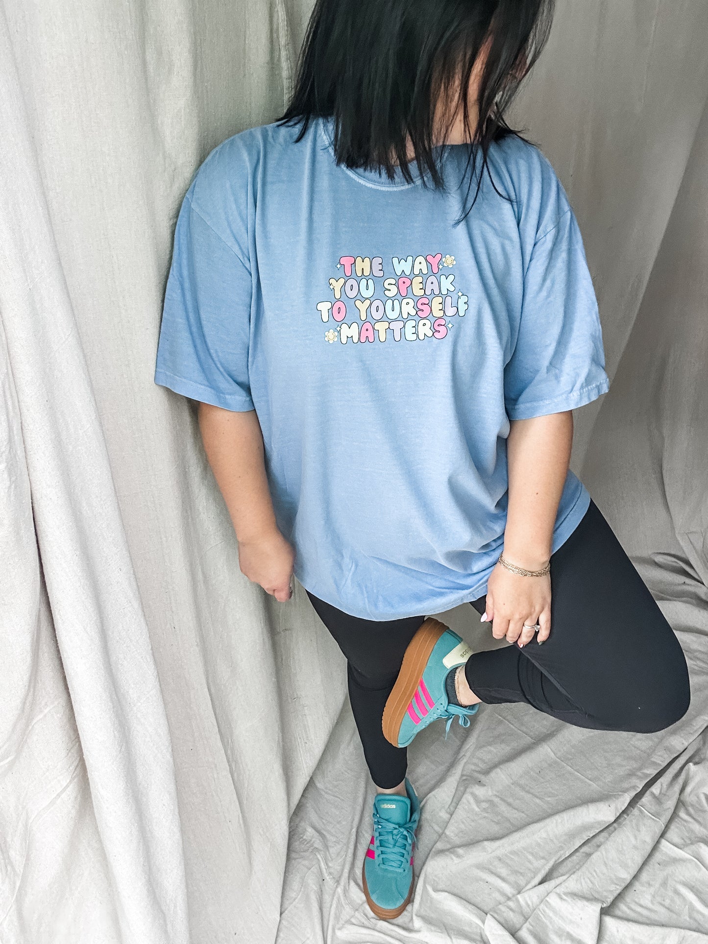 The Way You Speak to Yourself Matters Graphic Tee – Blue Comfort Colors Shirt