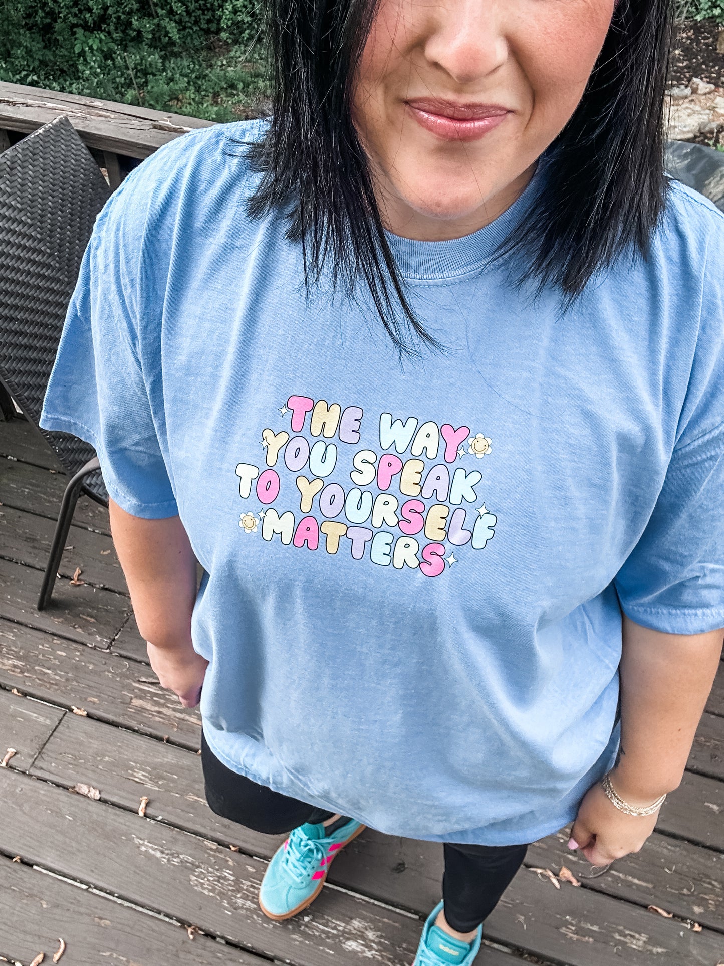The Way You Speak to Yourself Matters Graphic Tee – Blue Comfort Colors Shirt