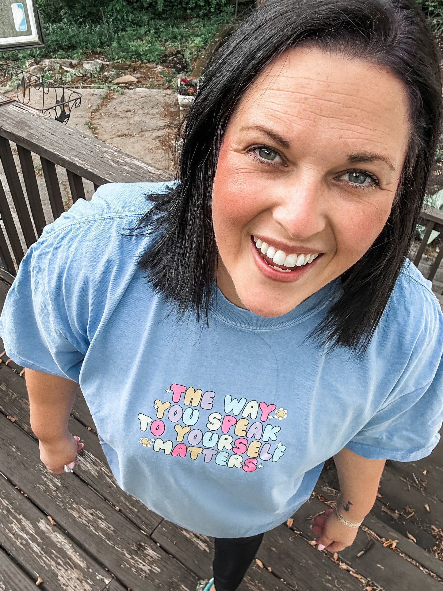The Way You Speak to Yourself Matters Graphic Tee – Blue Comfort Colors Shirt