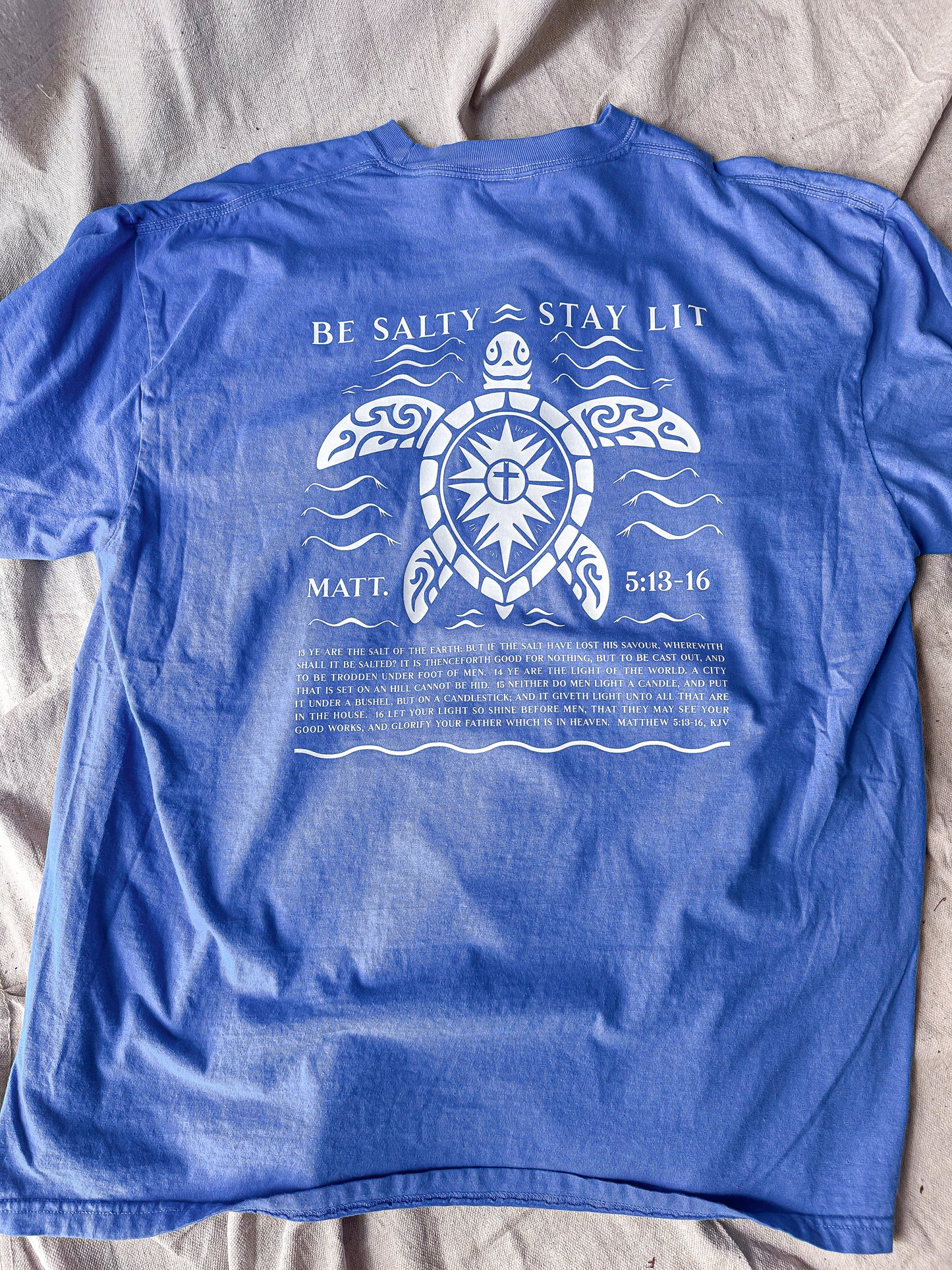 Be Salty Salty Stay Lit- Blue Tee