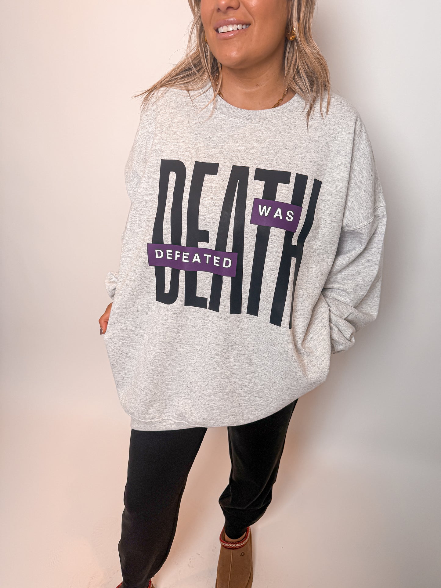 Death was Defeated Ash Sweatshirt