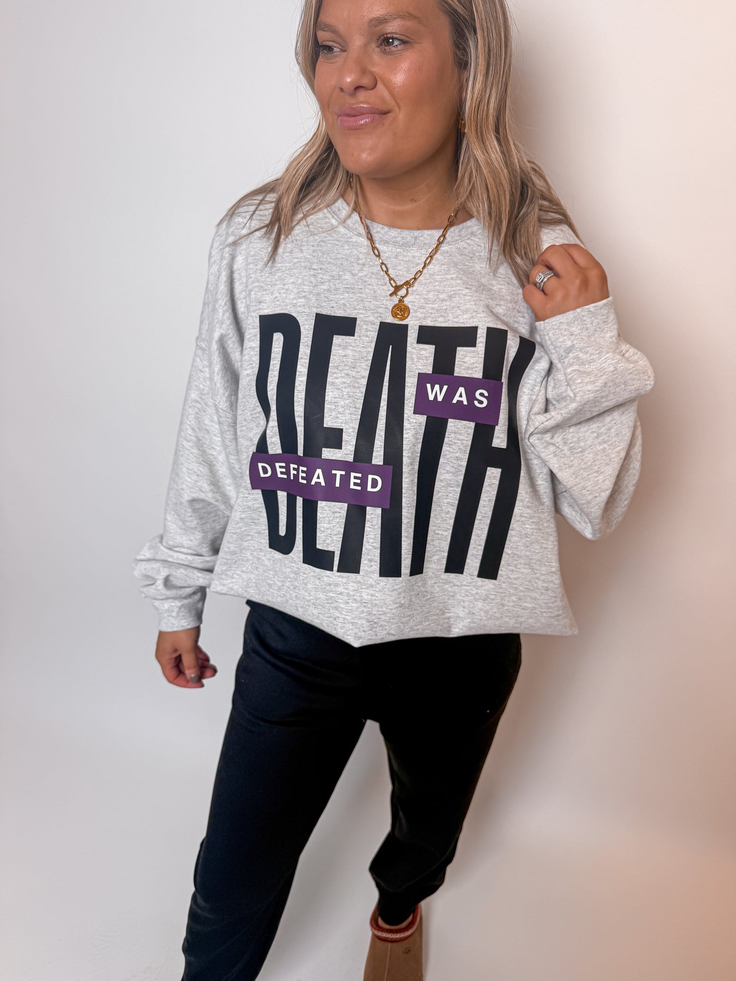 Death was Defeated Ash Sweatshirt