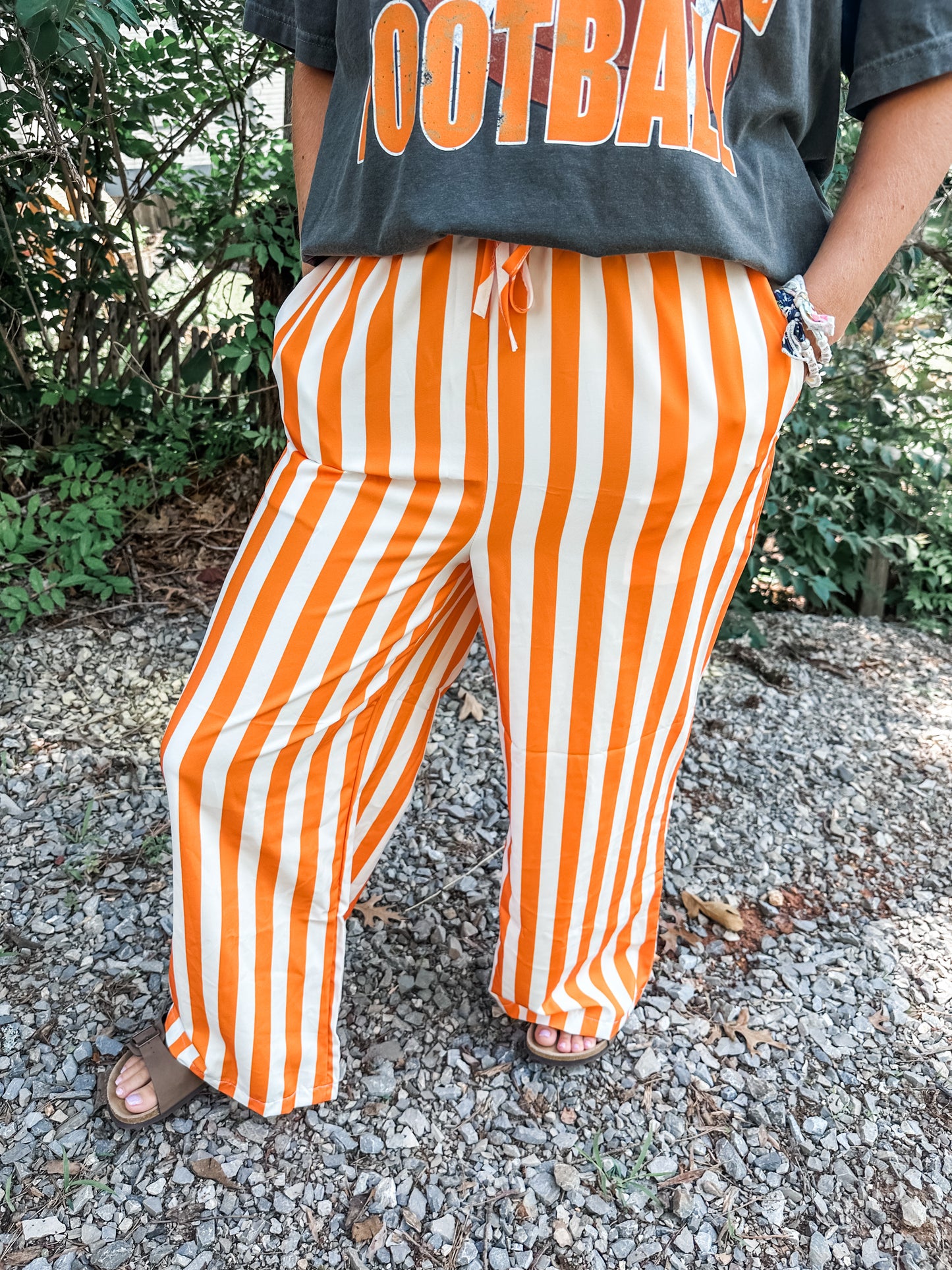 Red and White Striped Pants