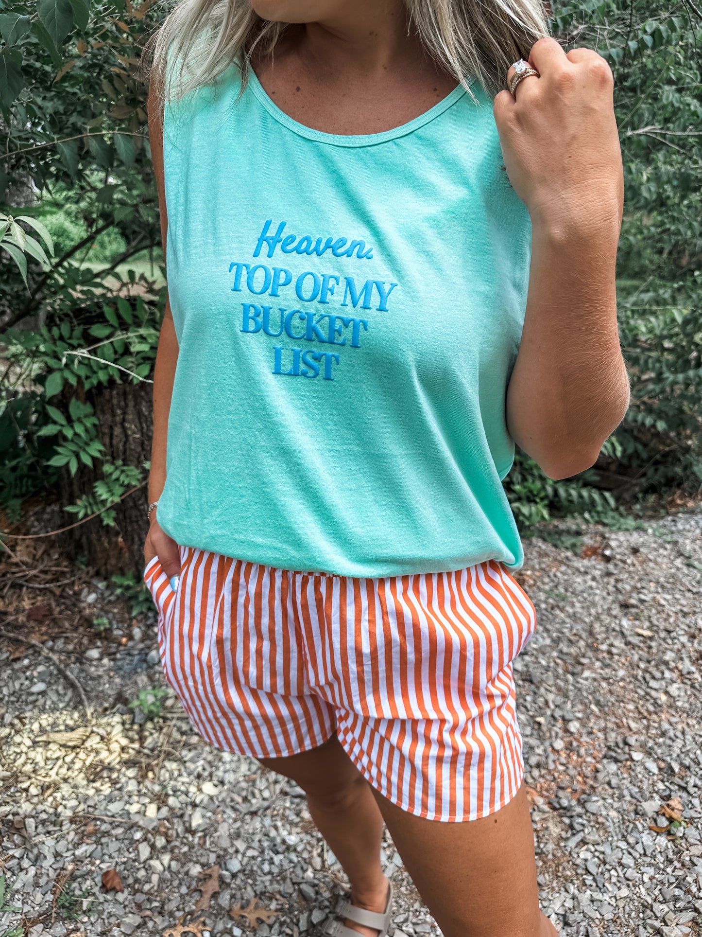 Heaven, Top Of My Bucket List Tank - Blue Puff