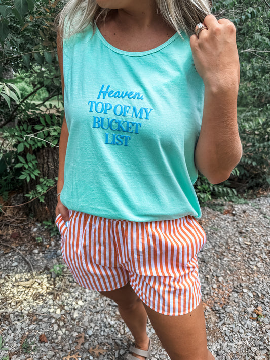 Heaven, Top Of My Bucket List Tank - Blue Puff