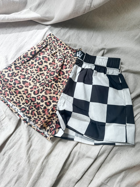 Leopard + Checkered Boxer Shorts