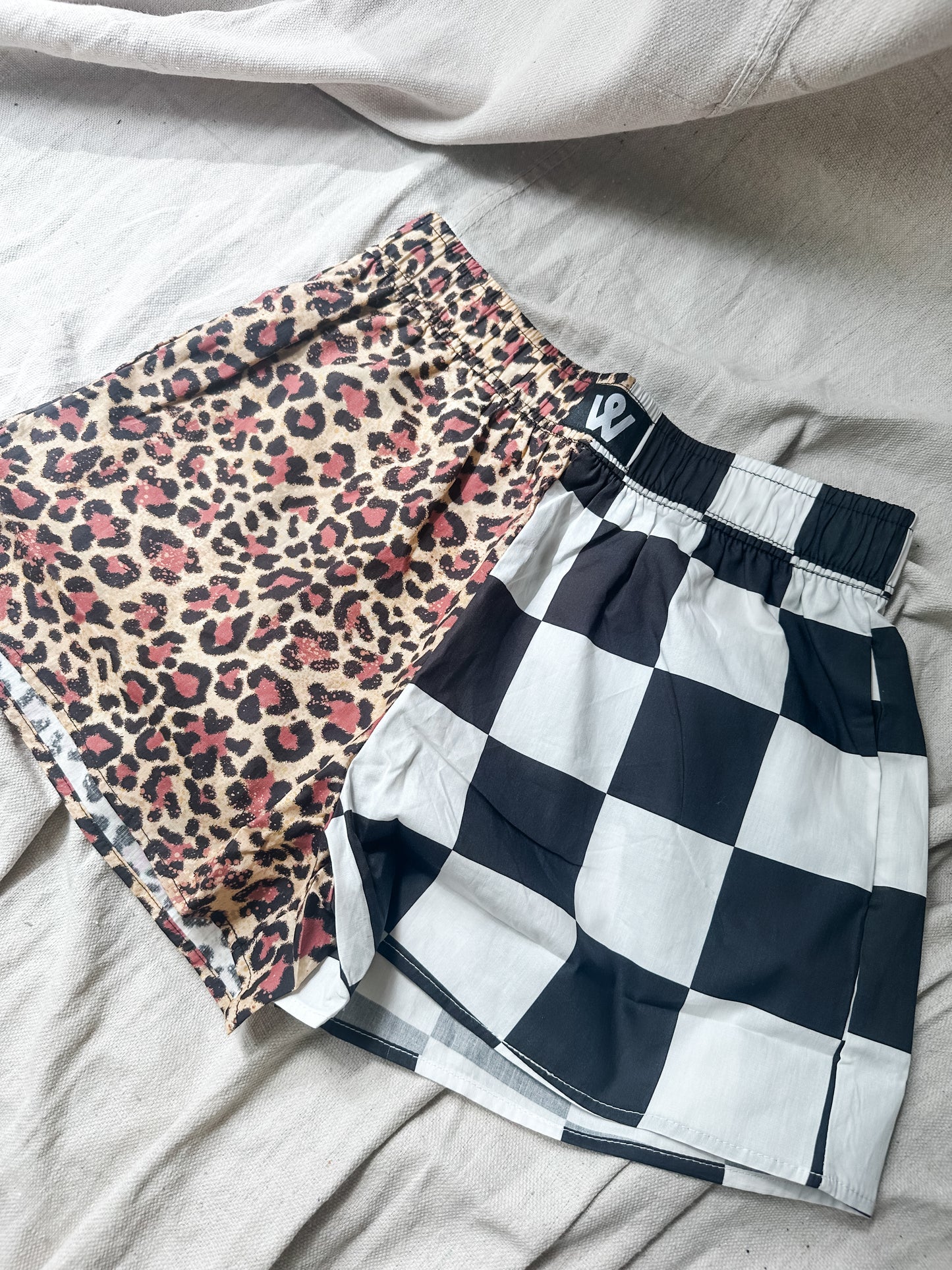 Leopard + Checkered Boxer Shorts