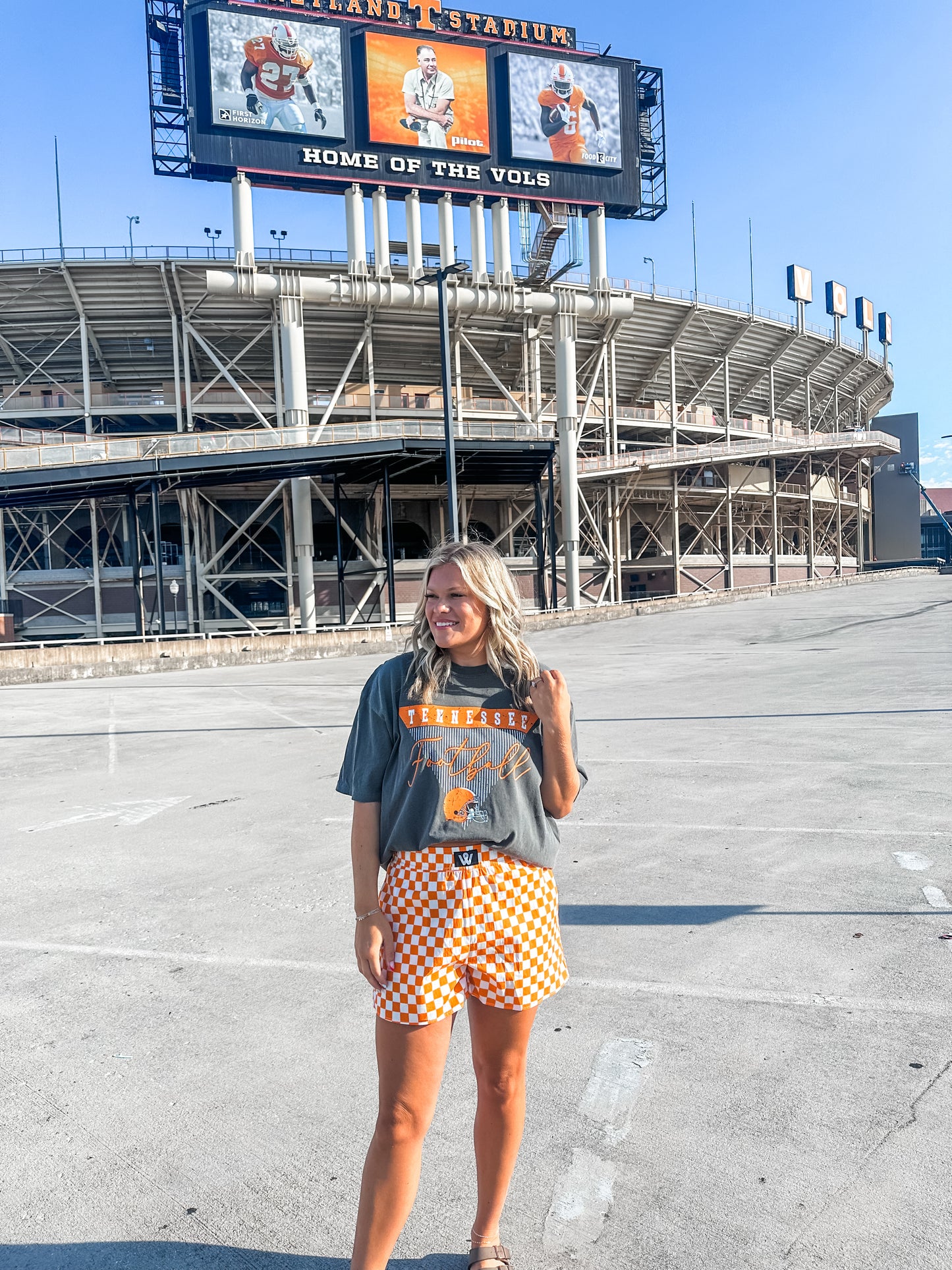 Tennessee Stripe Football - Pepper Tee