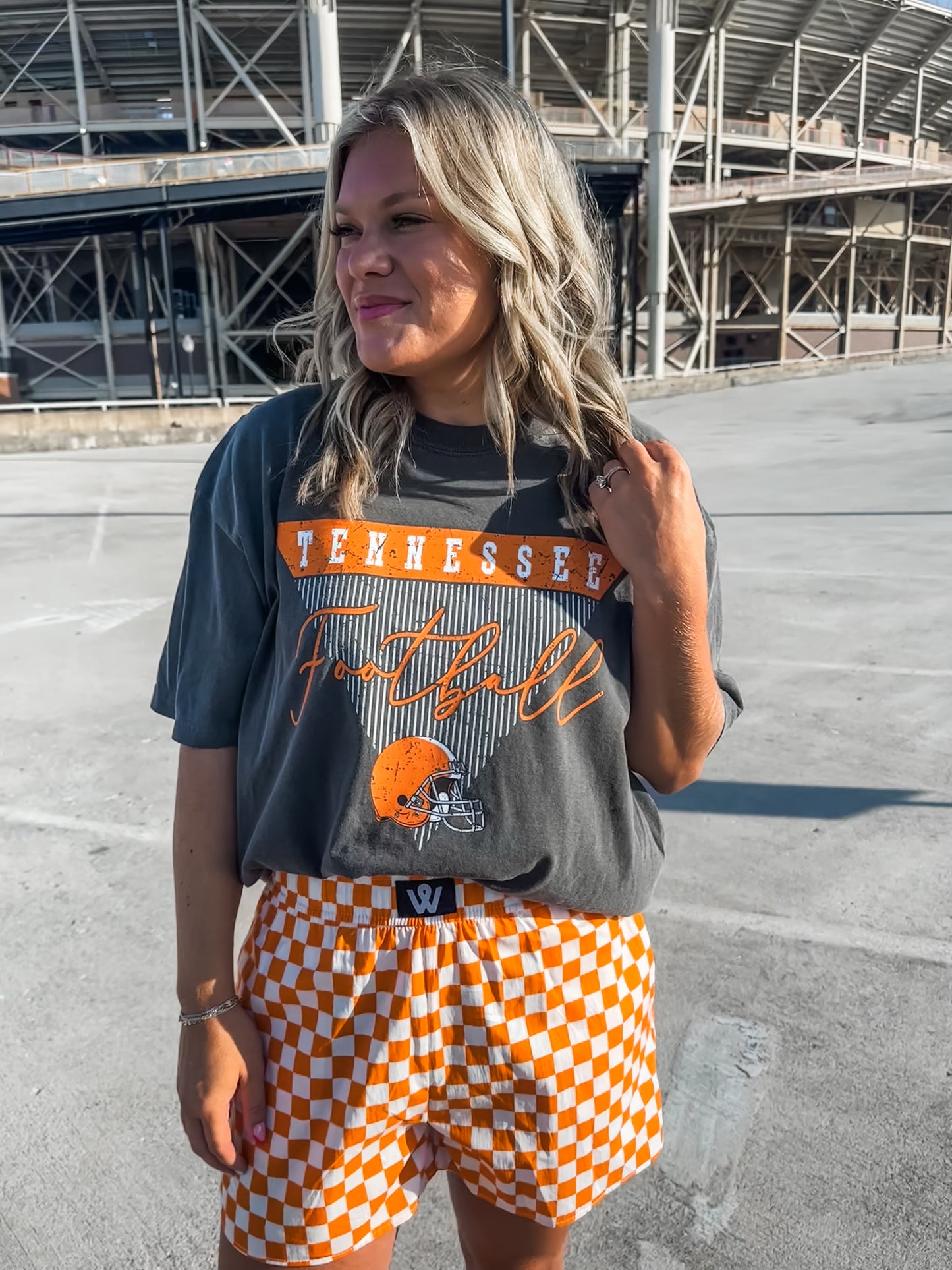 Tennessee Stripe Football - Pepper Tee