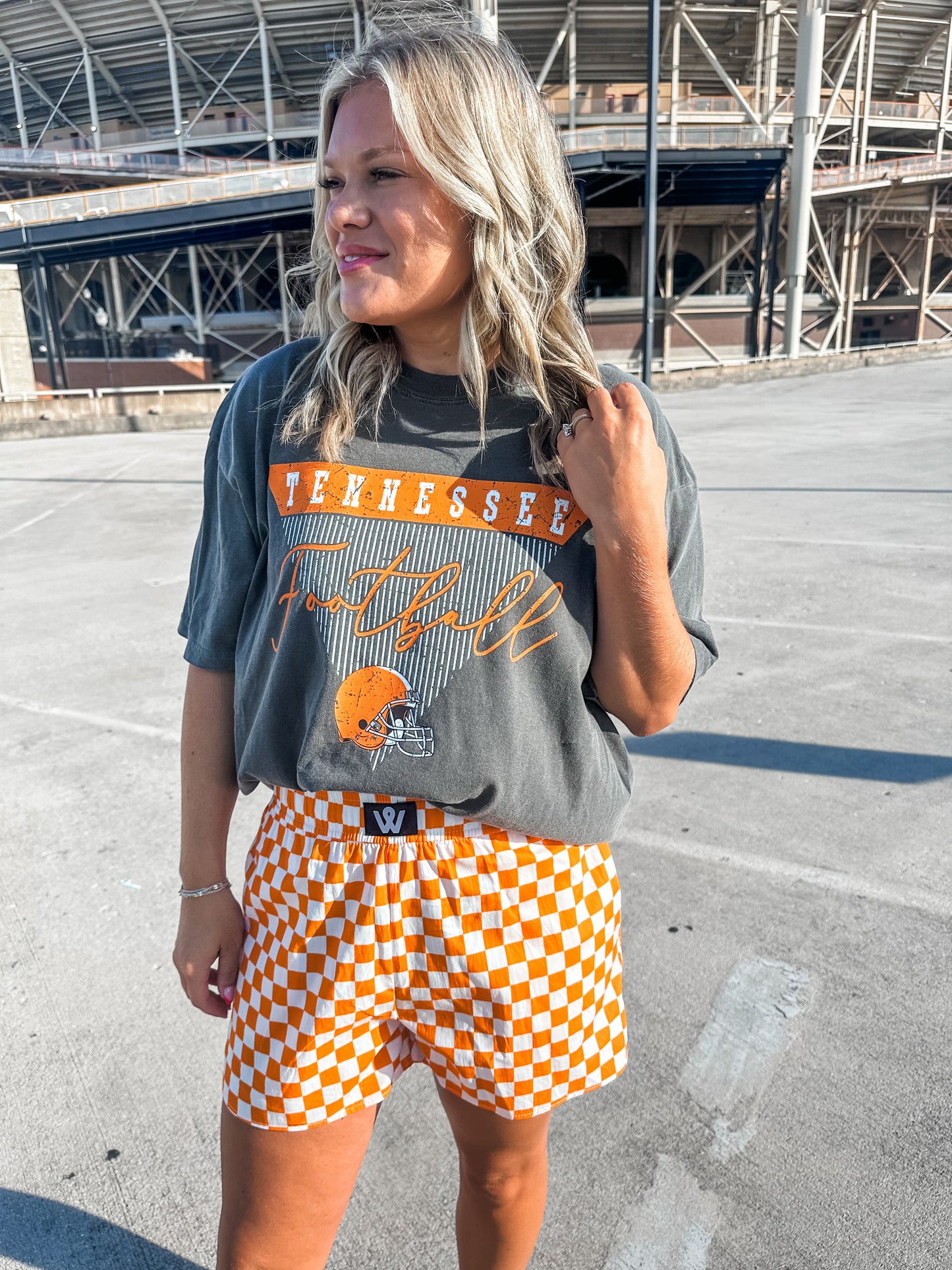 Tennessee Stripe Football - Pepper Tee