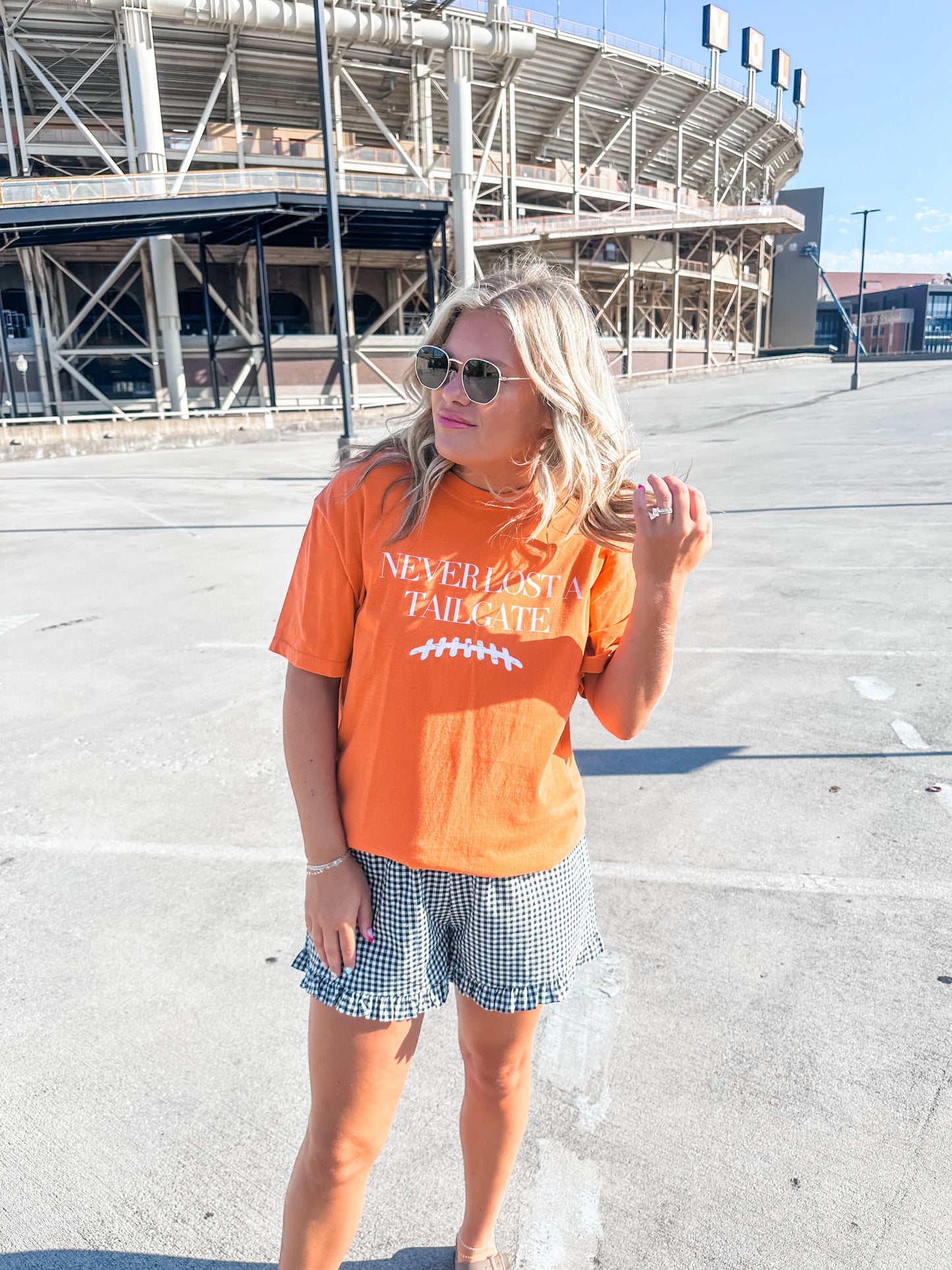 Never Lost a Tailgate- Orange Tee