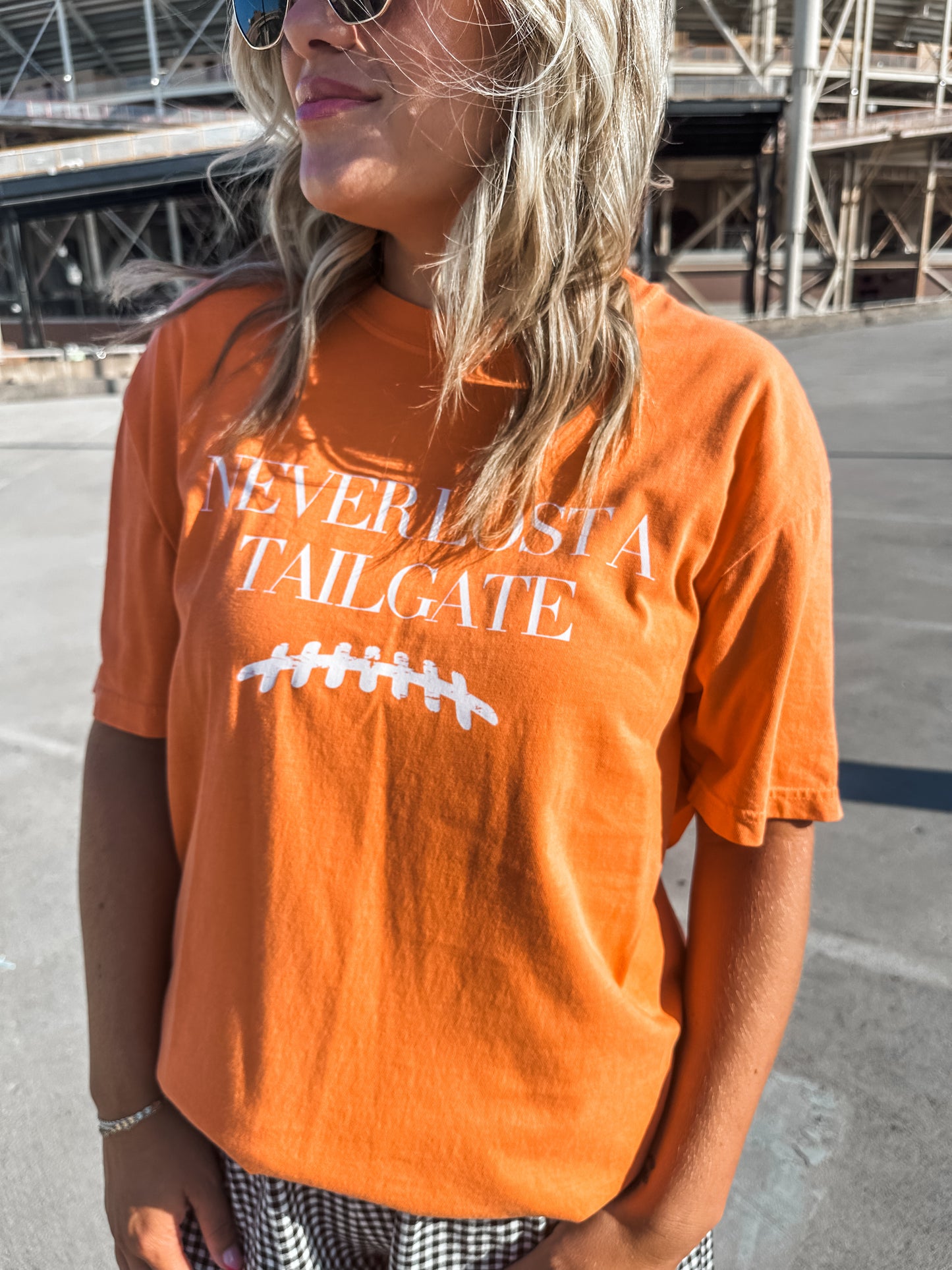 Never Lost a Tailgate- Orange Tee