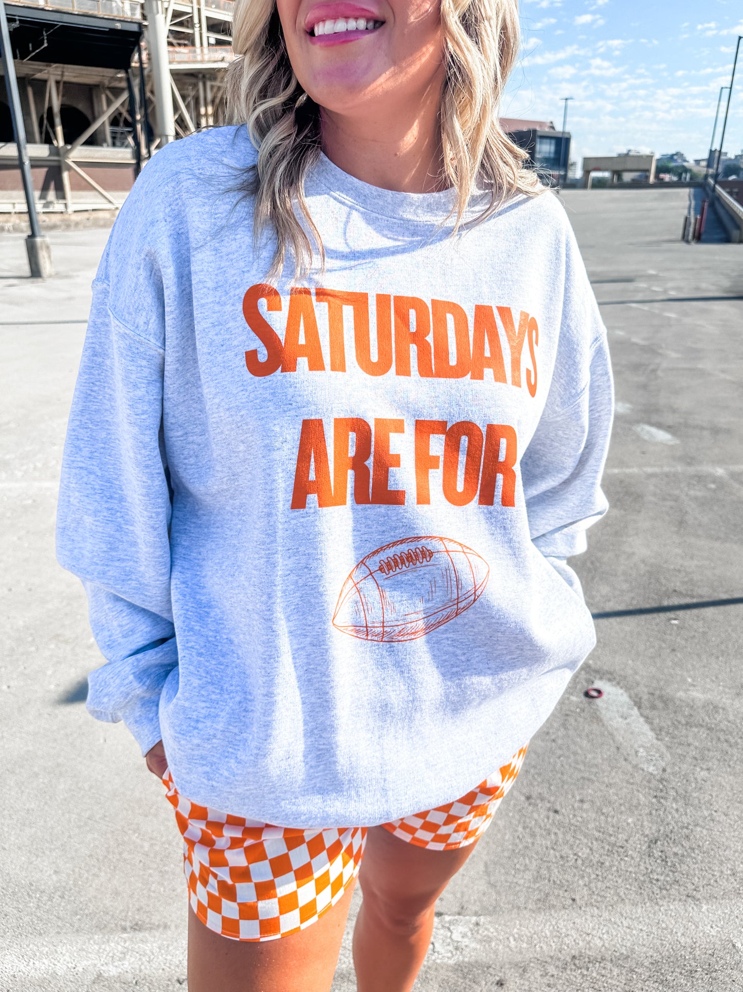 Saturdays are for Football ORANGE- Ash Sweatshirt