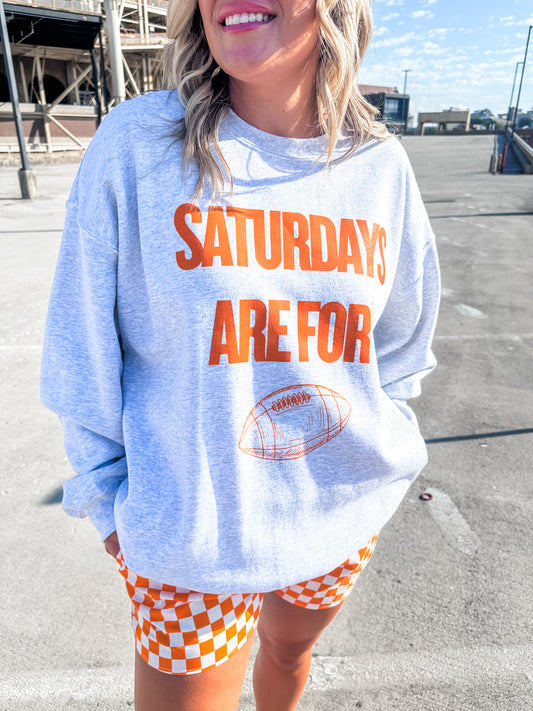 Saturdays are for Football ORANGE- Ash Sweatshirt