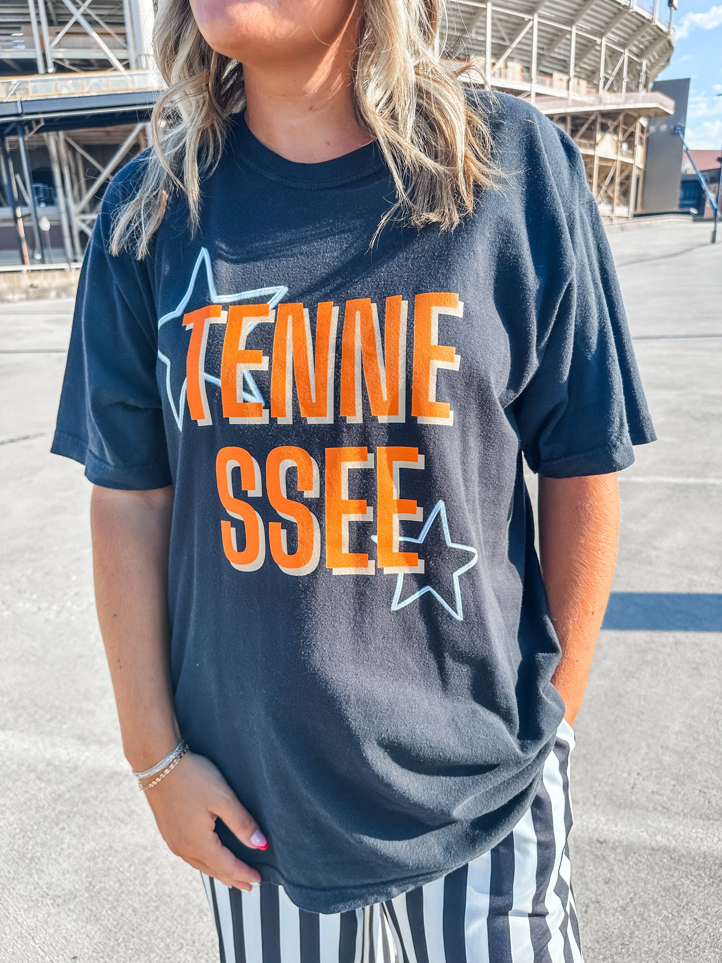 Tennessee Star Black Vintage Tee