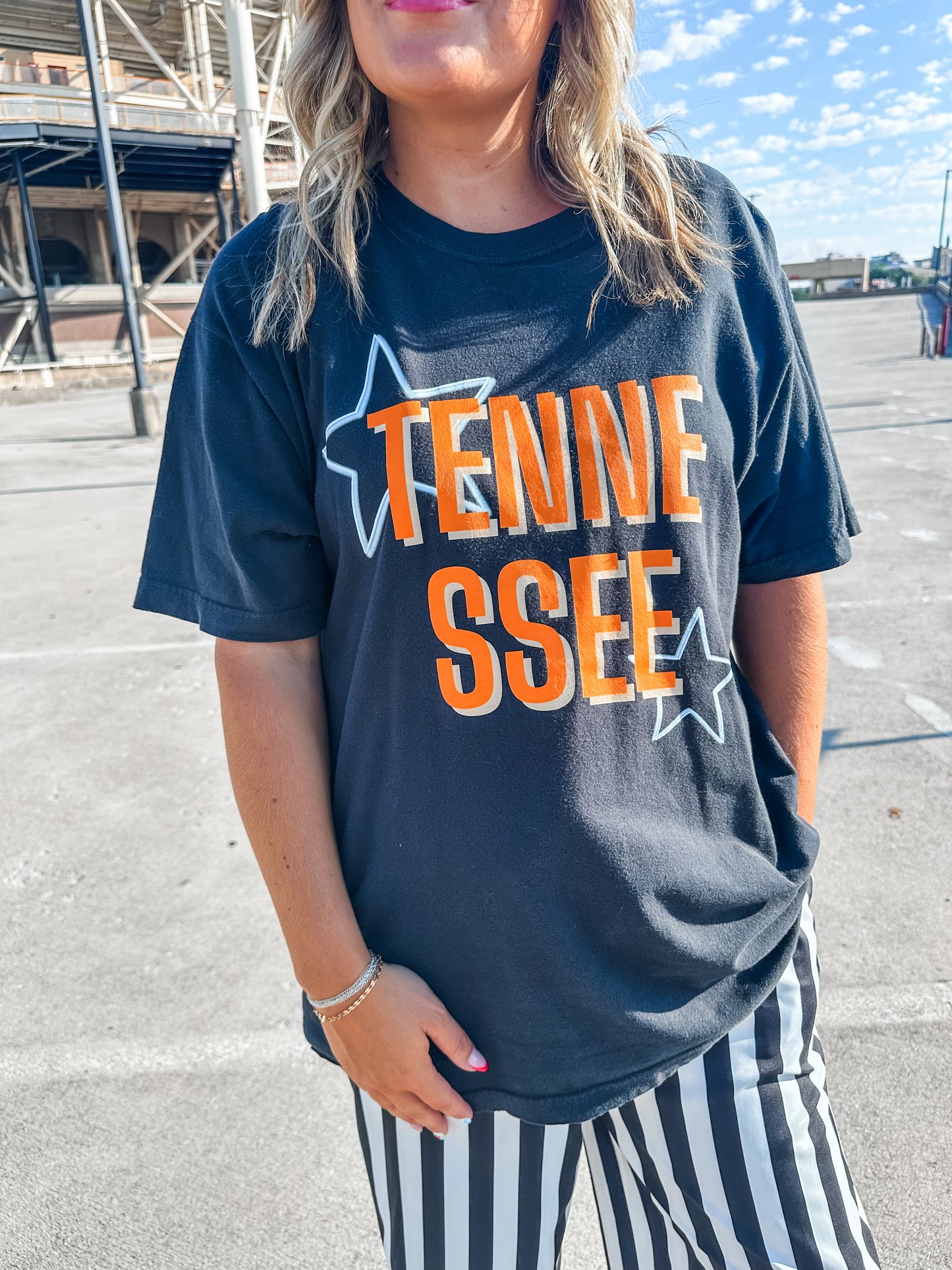 Tennessee Star Black Vintage Tee