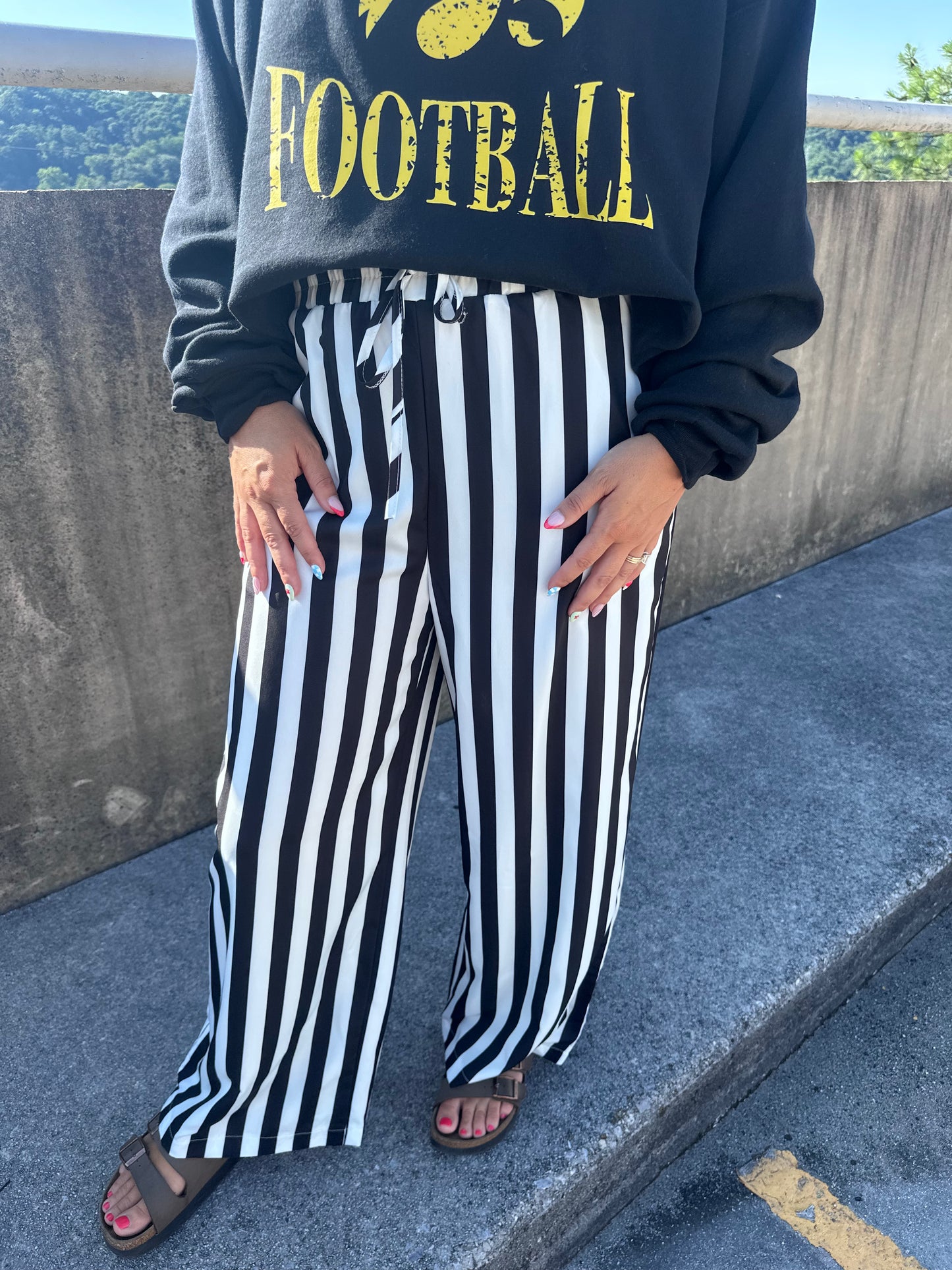 Black and White Striped Pants