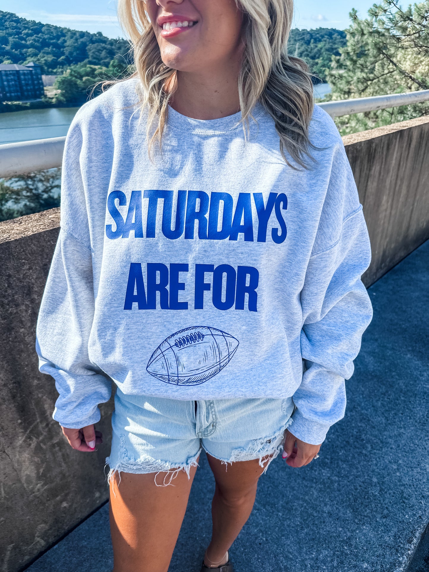 Saturdays are for Football BLUE- Ash Sweatshirt