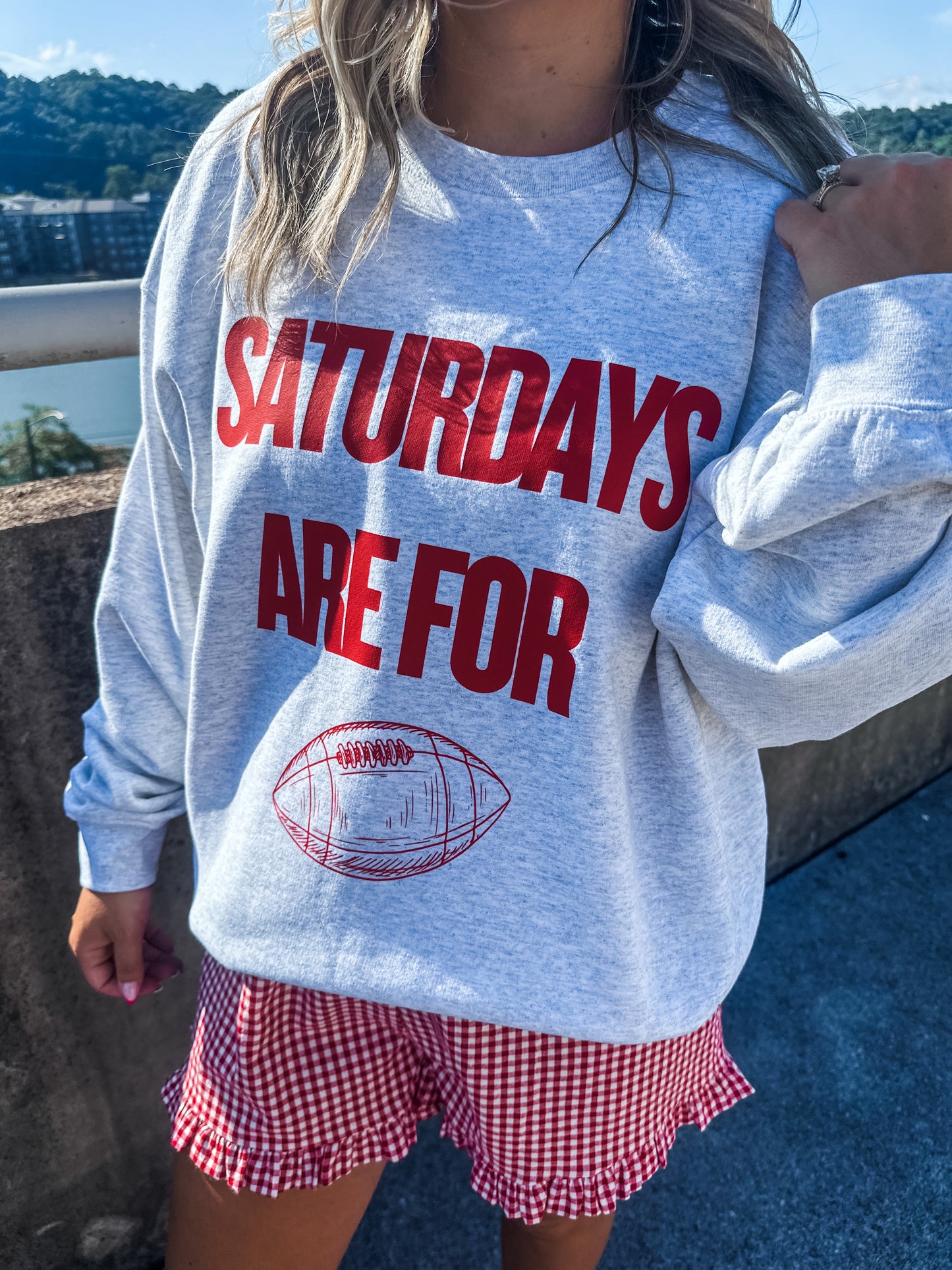 Saturdays are for Football RED- Ash Sweatshirt