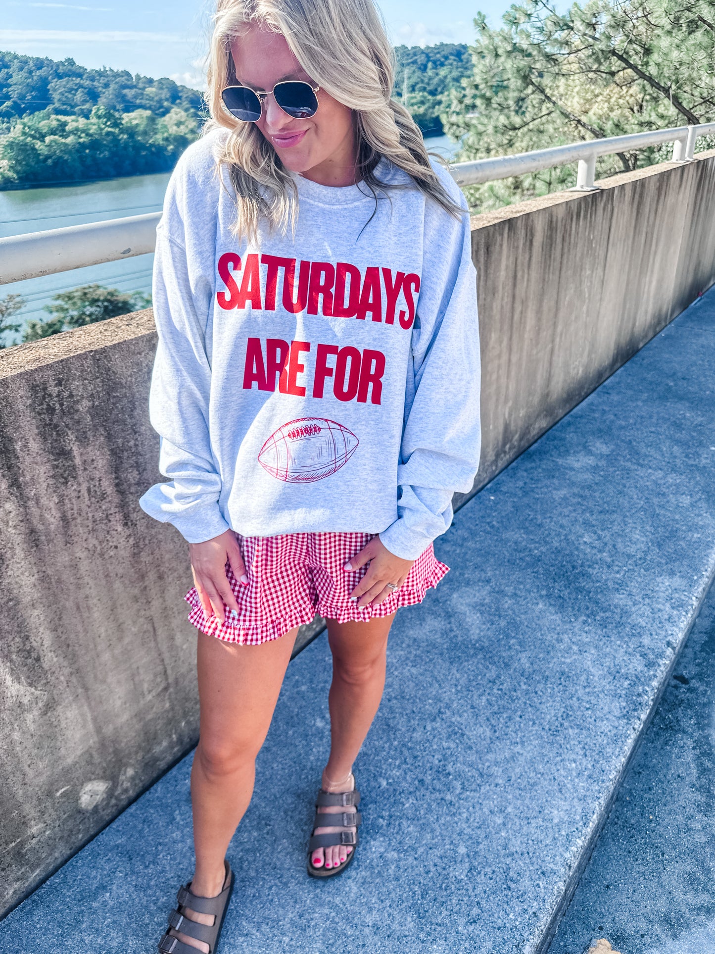 Saturdays are for Football RED- Ash Sweatshirt
