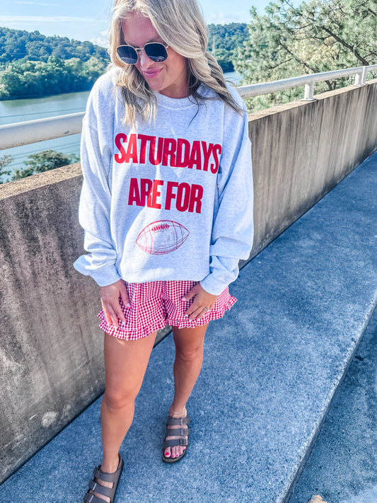 Saturdays are for Football RED- Ash Sweatshirt