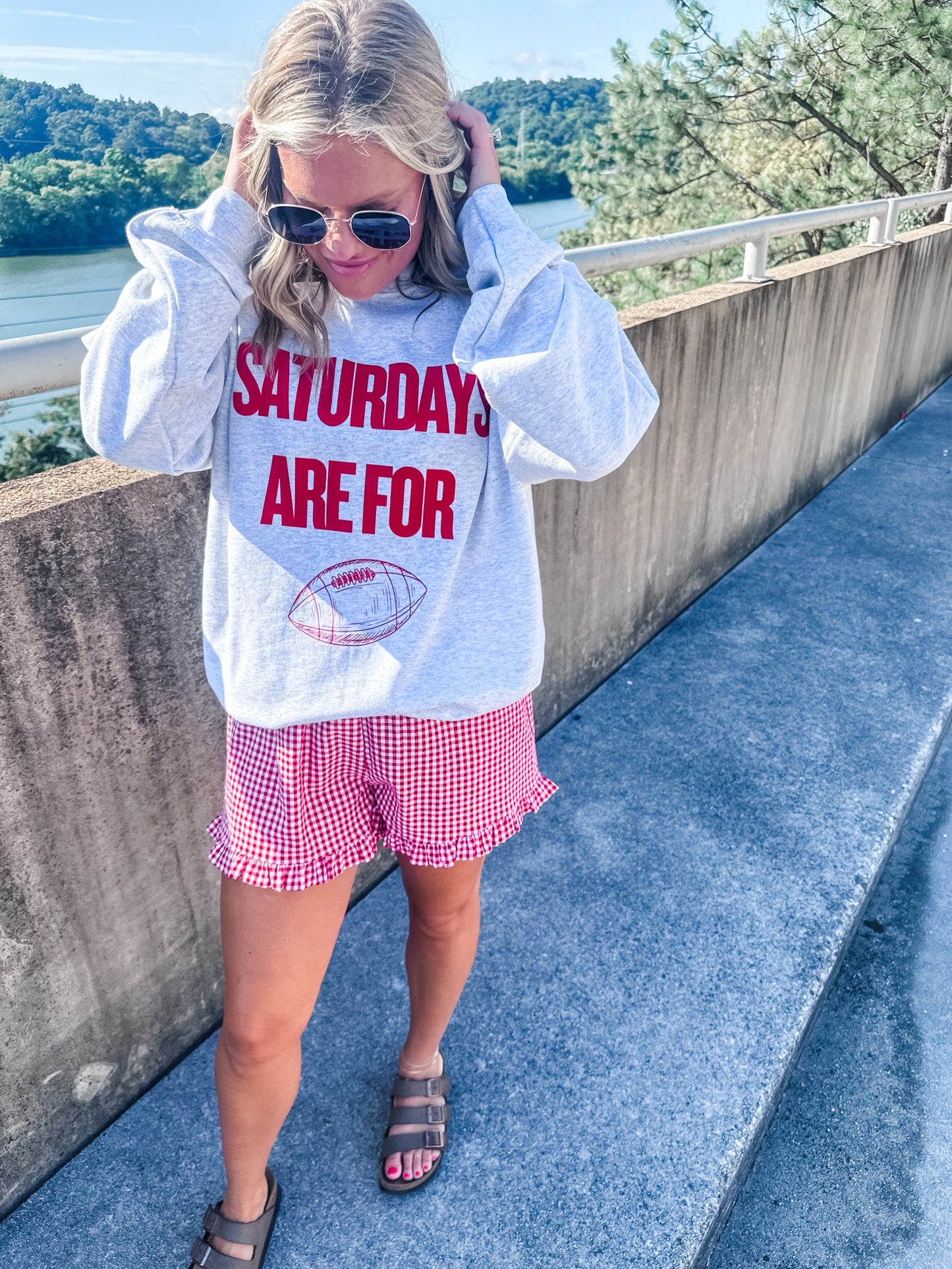Saturdays are for Football RED- Ash Sweatshirt