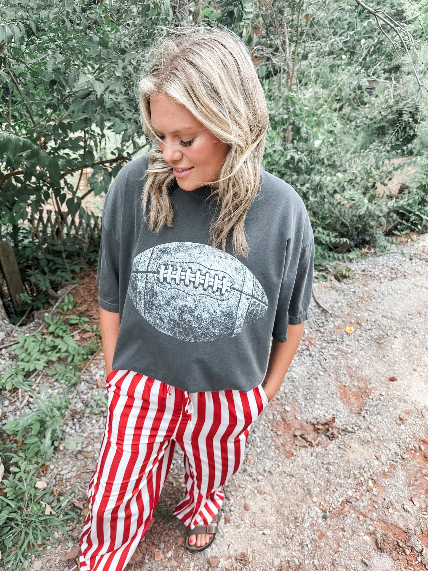 Red and White Striped Pants