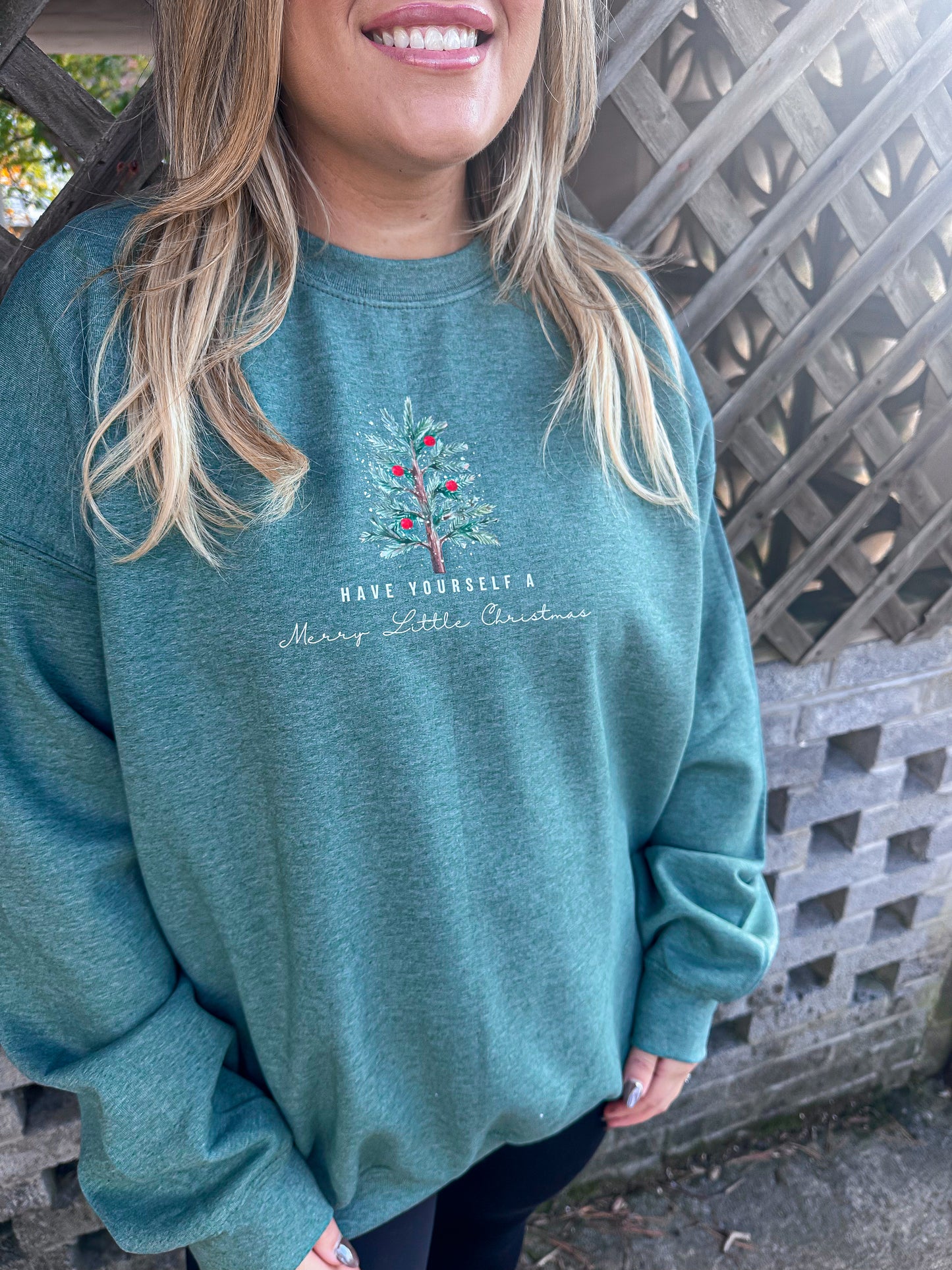 Merry Little Christmas Green Sweatshirt
