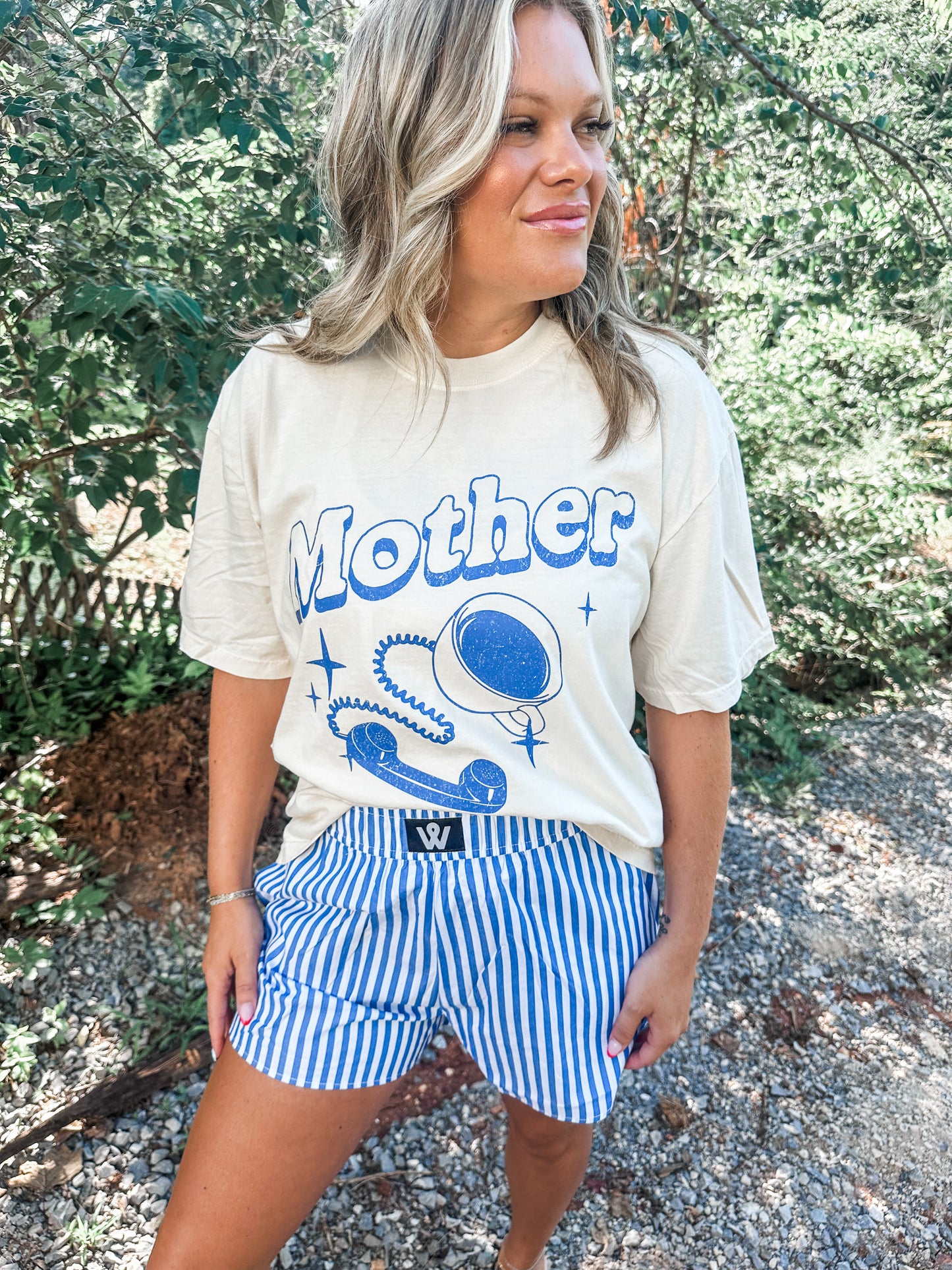 Mother 1-800-So- Tired Graphic Tee- Ivory