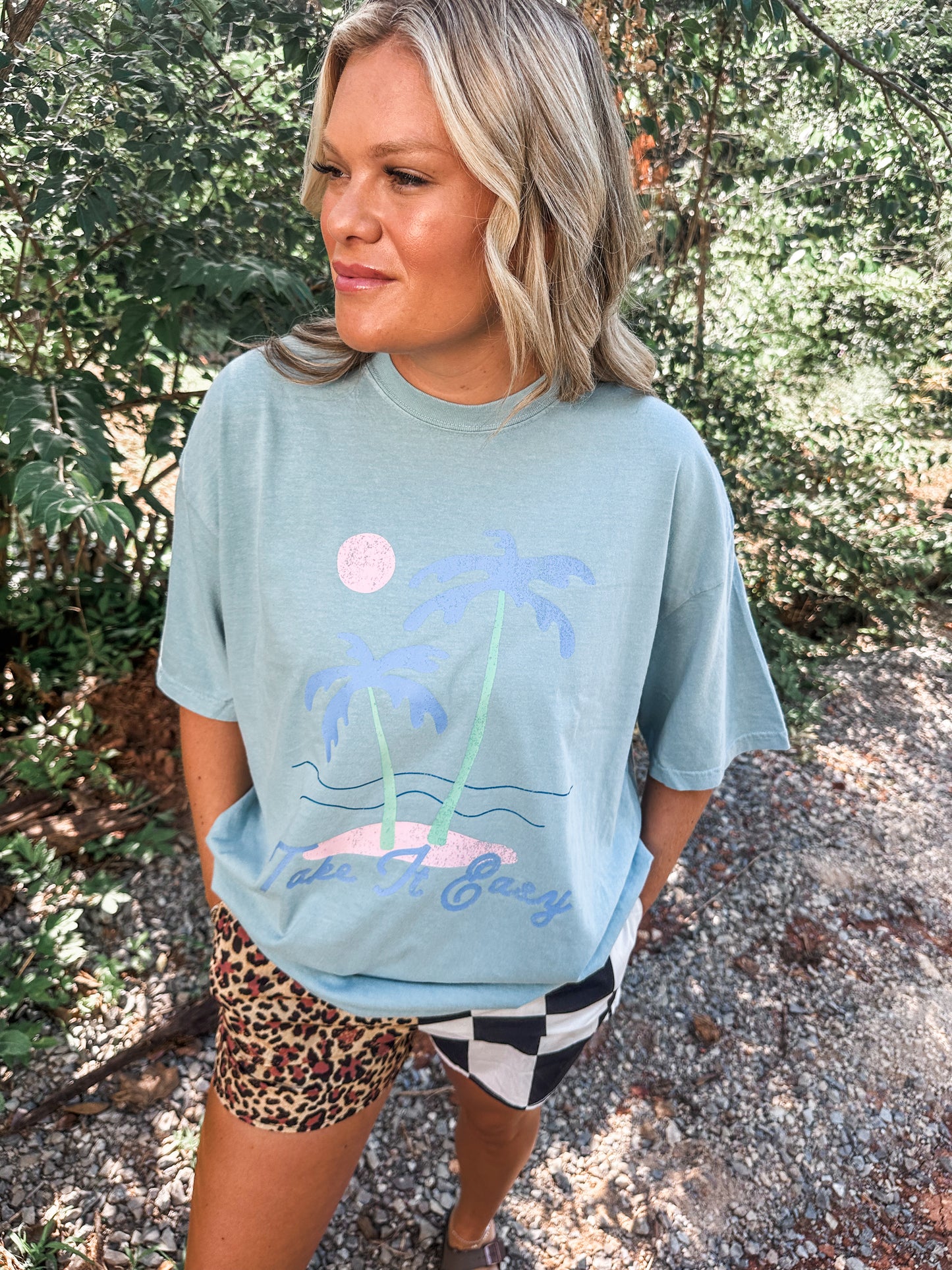 Take it Easy Blue Graphic Tee