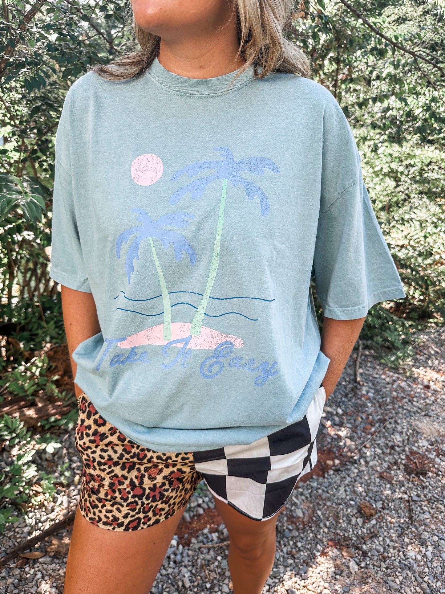 Take it Easy Blue Graphic Tee