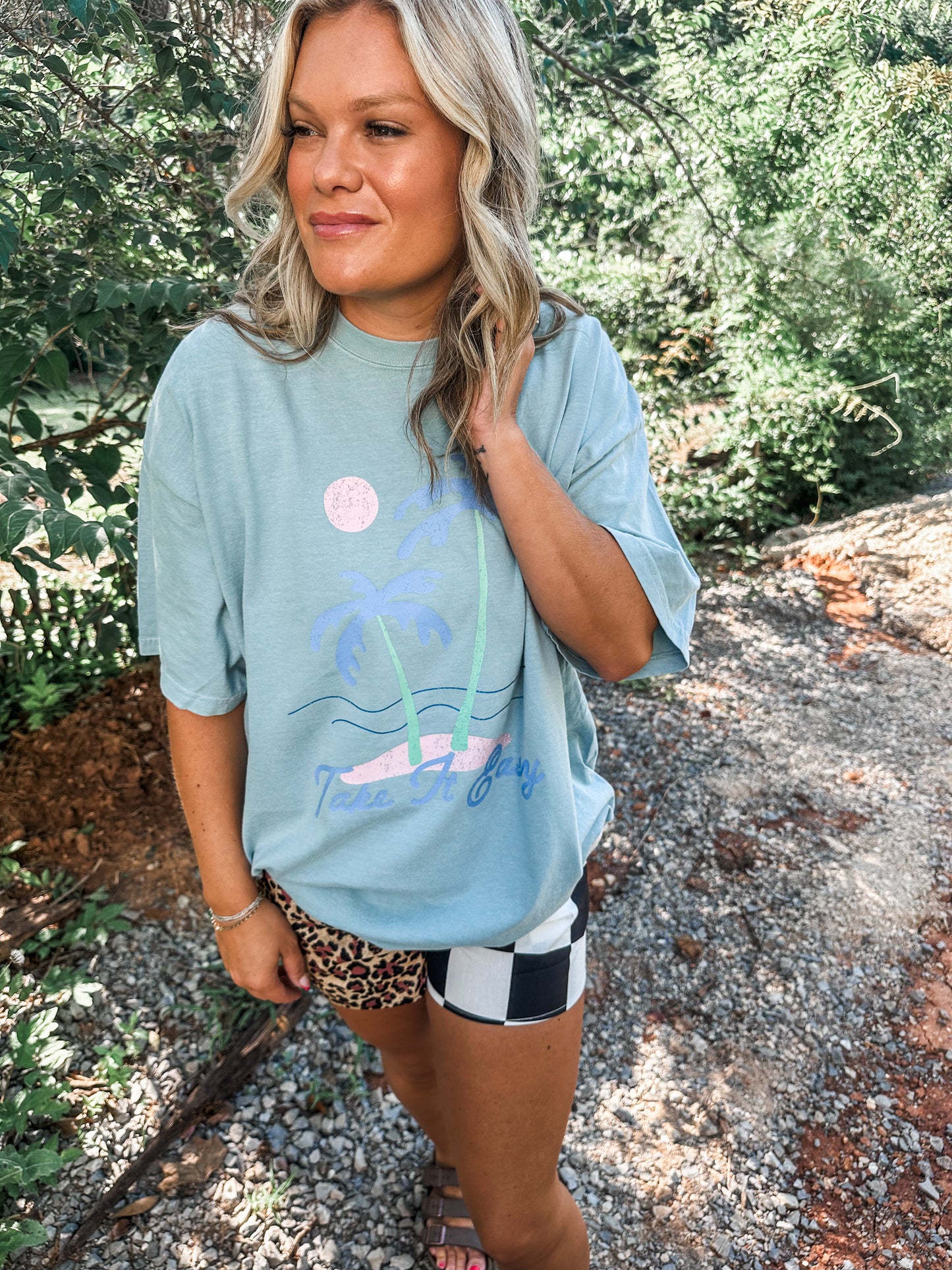Take it Easy Blue Graphic Tee