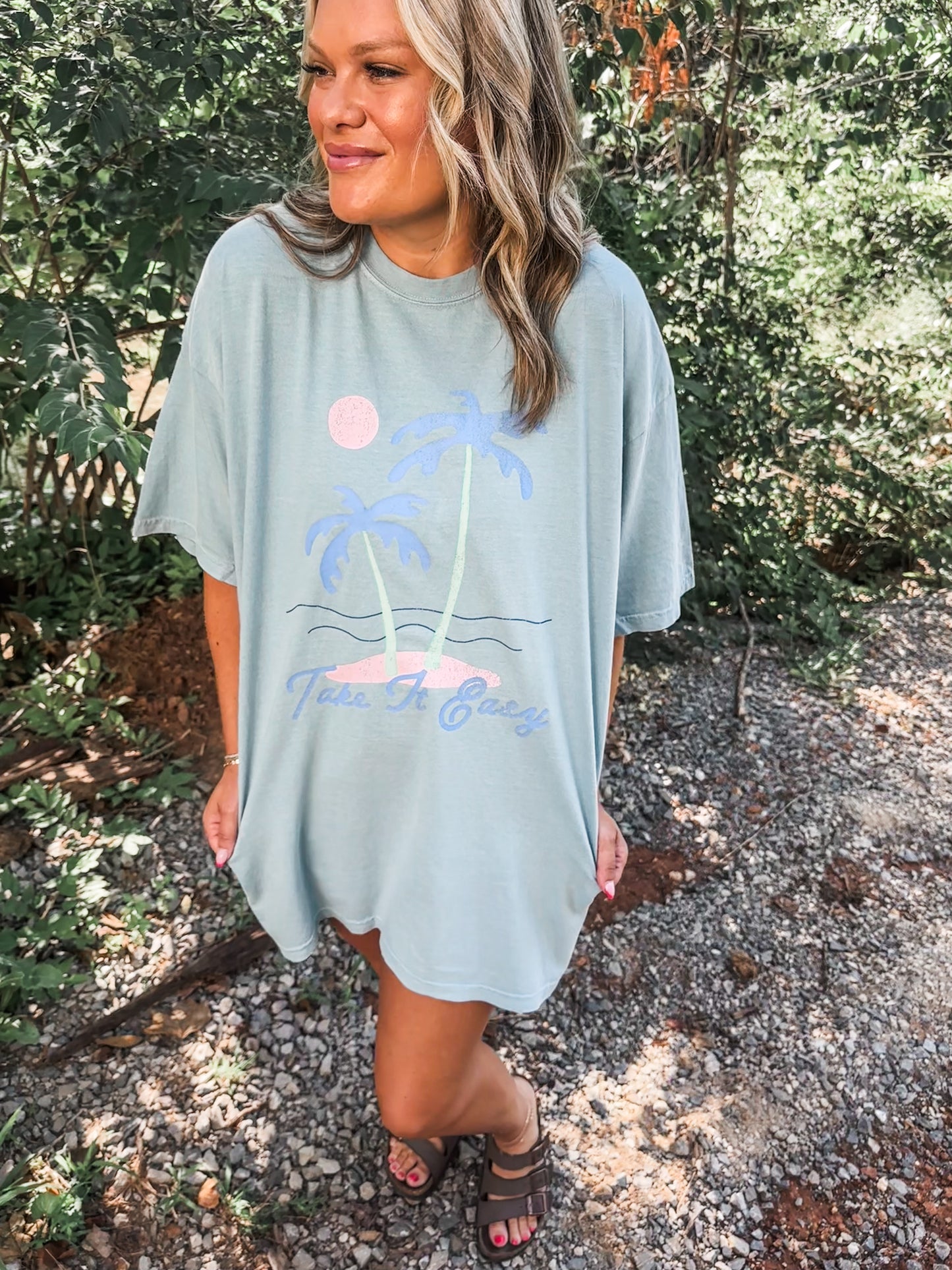 Take it Easy Blue Graphic Tee