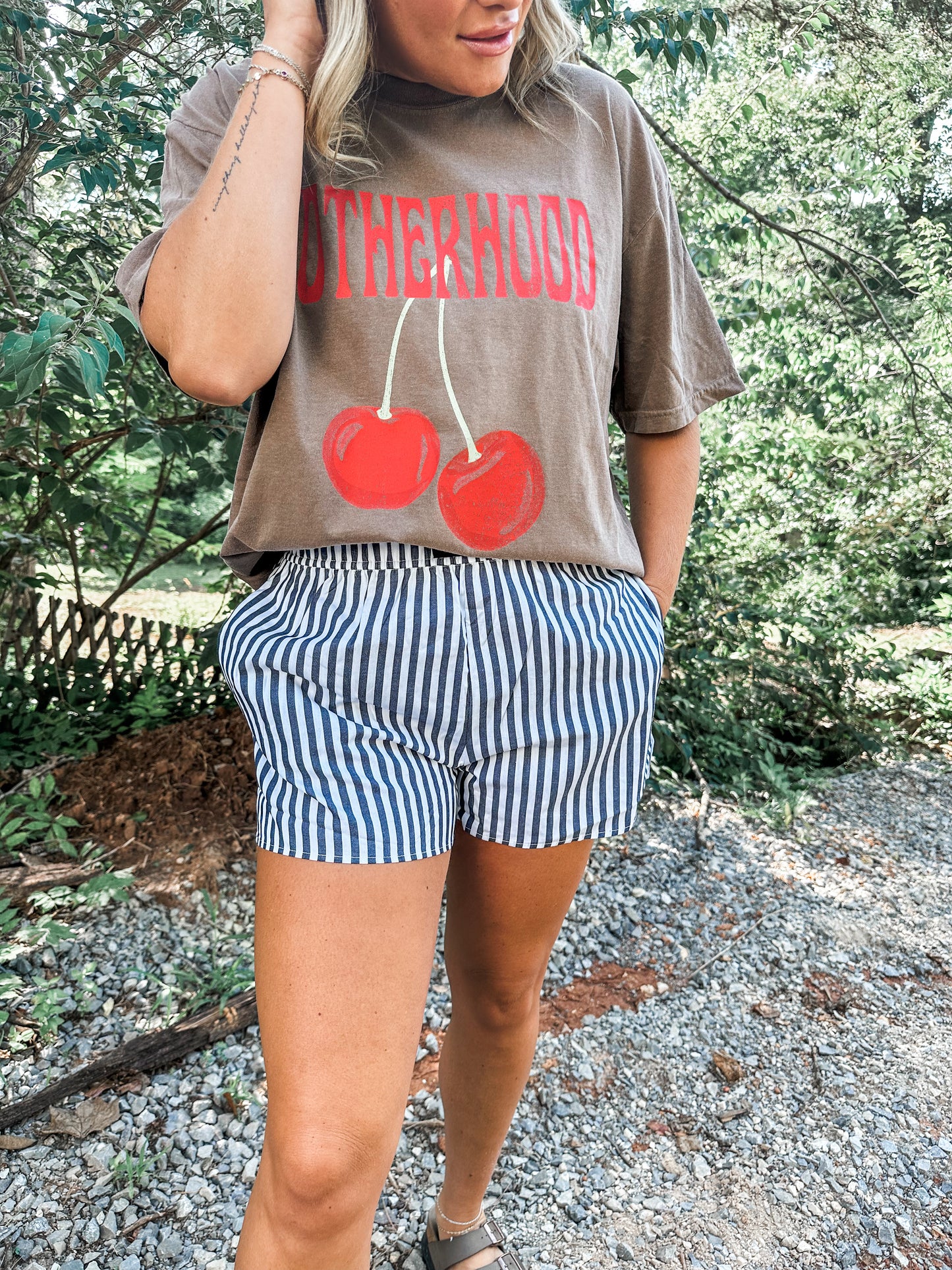 Motherhood is Sweet- Brown Graphic Tee