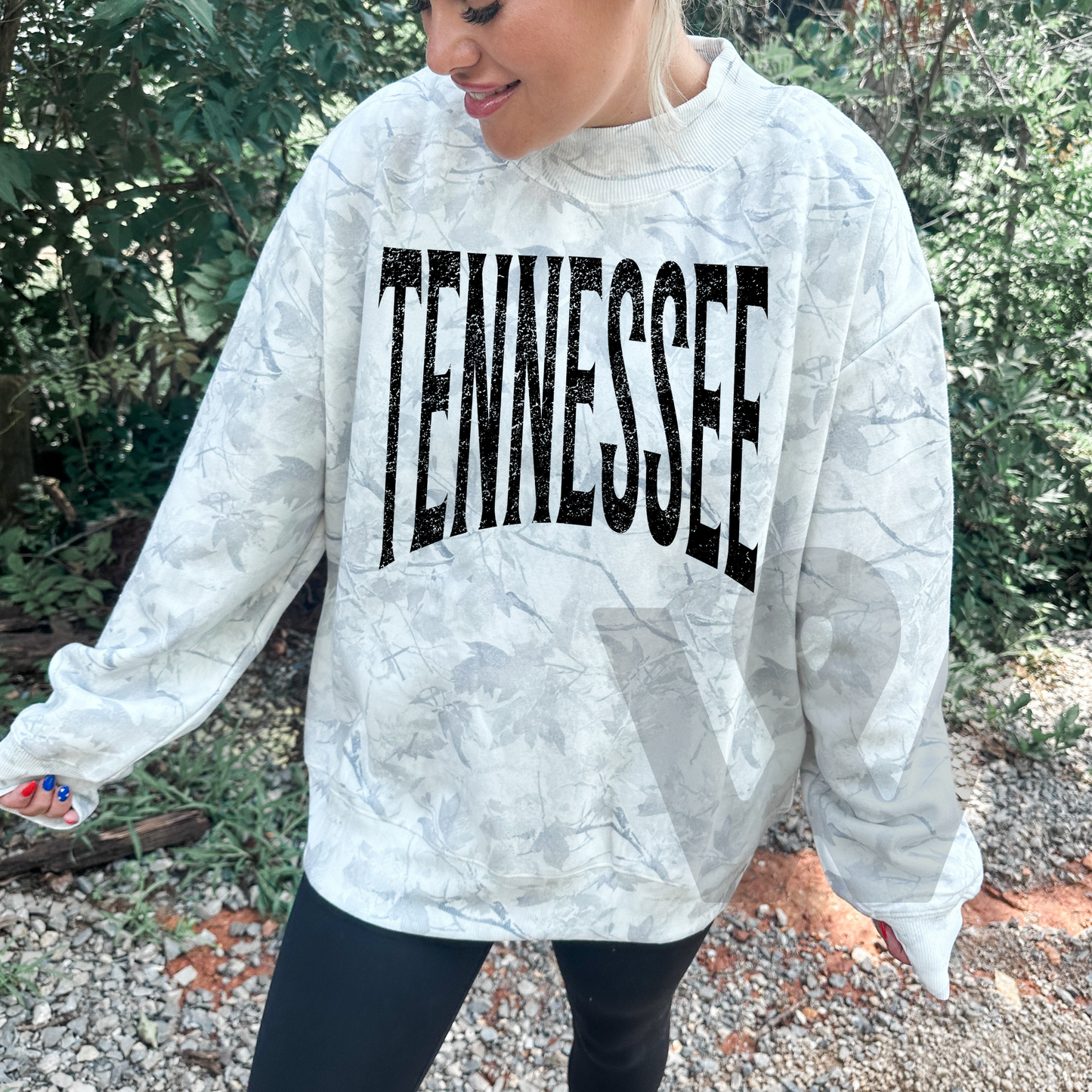 Gray Camo Mockneck- TENNESSEE