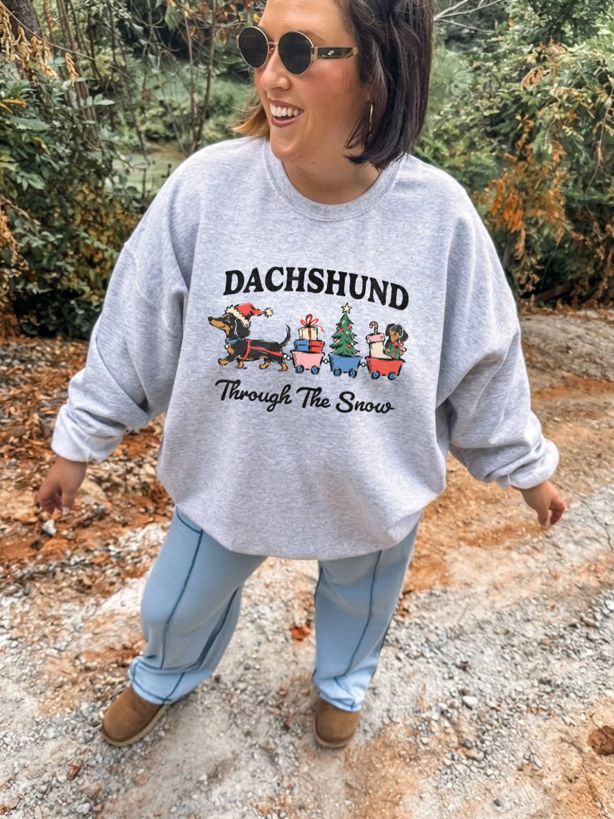 Dachshund Through The Snow - Ash Sweatshirt