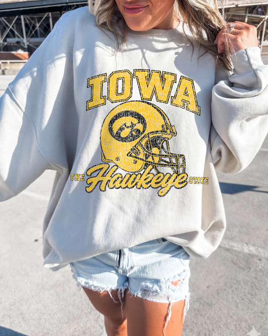 Vintage Iowa Hawkeye State- Sand Sweatshirt